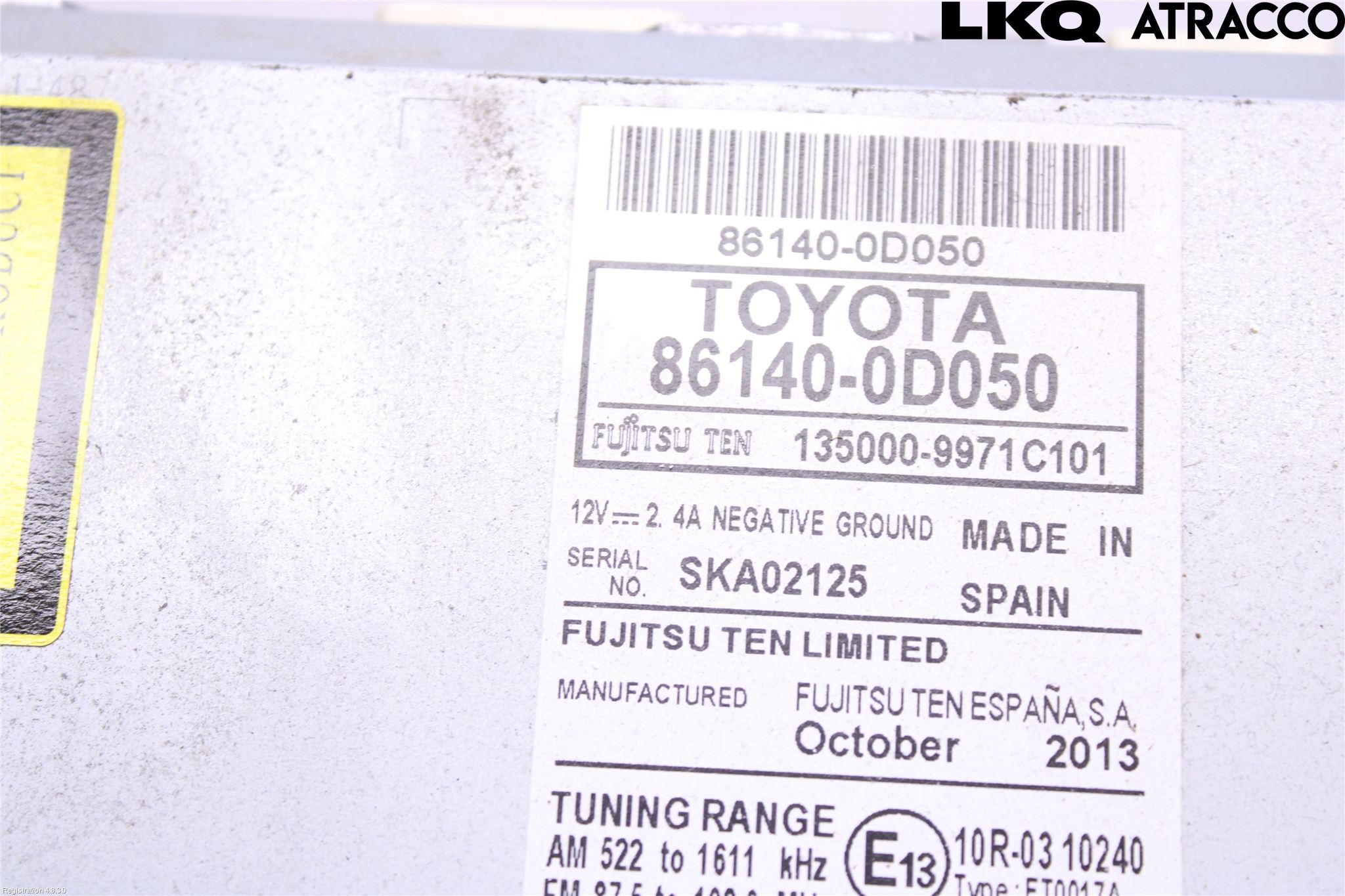 Toyota YARIS XP130 12-14 Cd Radio - Multimediapanel
