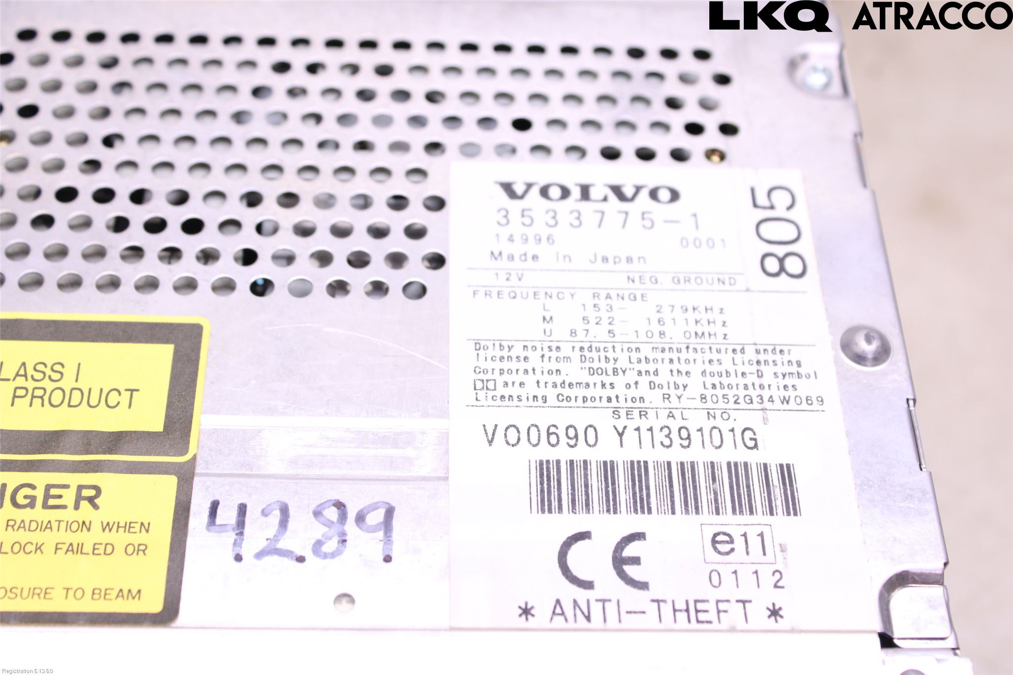 Volvo S70/V70/XC  97-00 Cd Radio - Multimediapanel