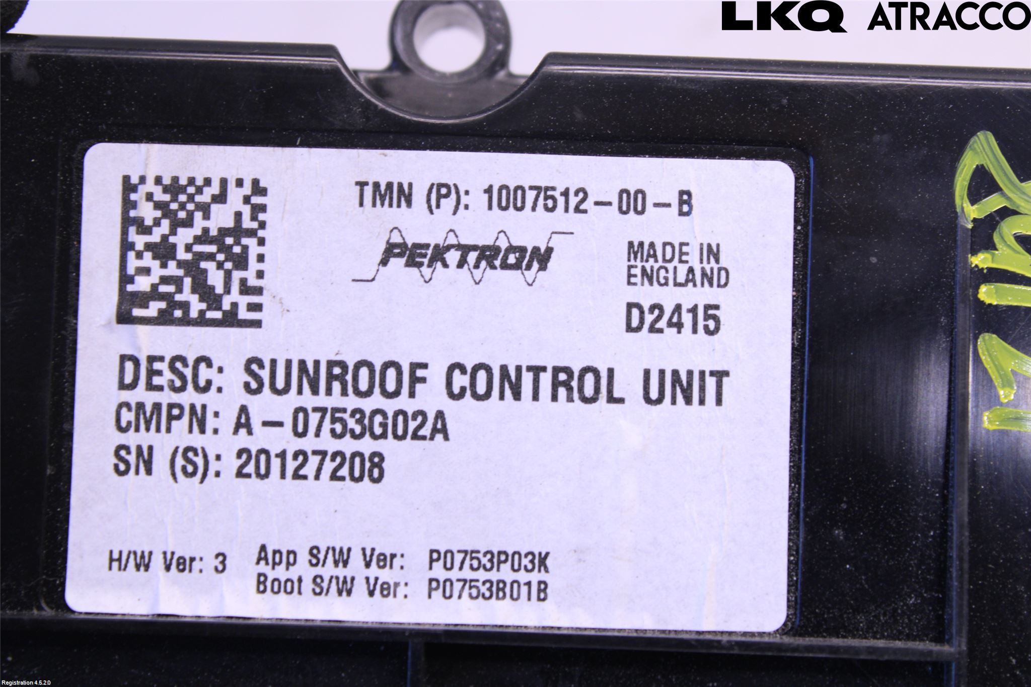 Tesla MODEL S 13- Styrenhet Taklucka