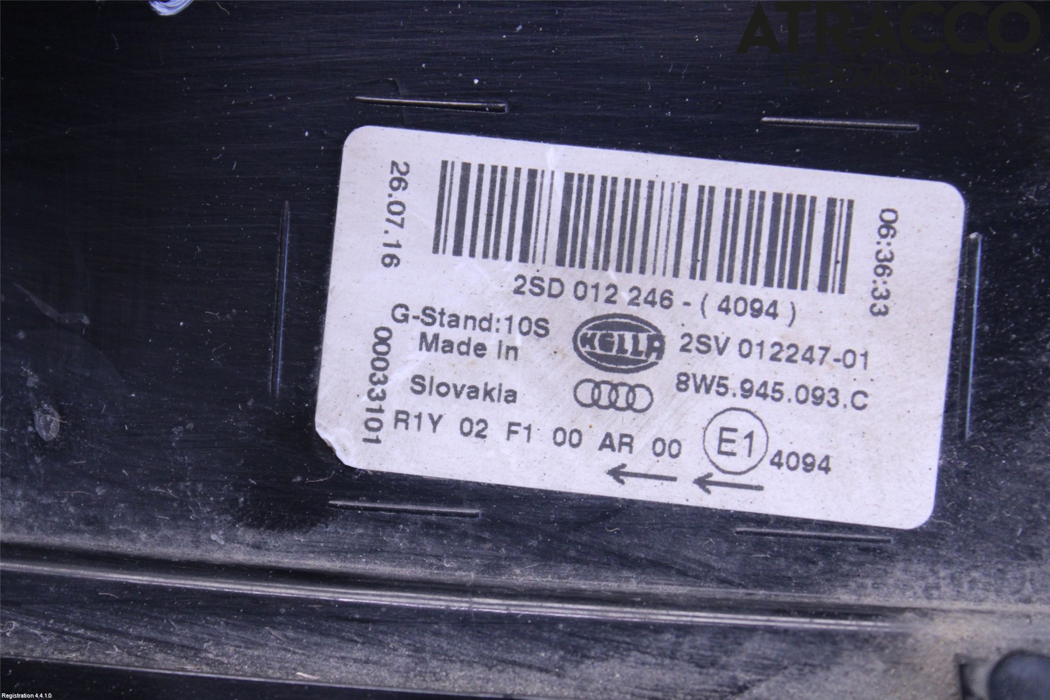 Audi A4/S4 B9 16-19 Bakljus Lucka Vä