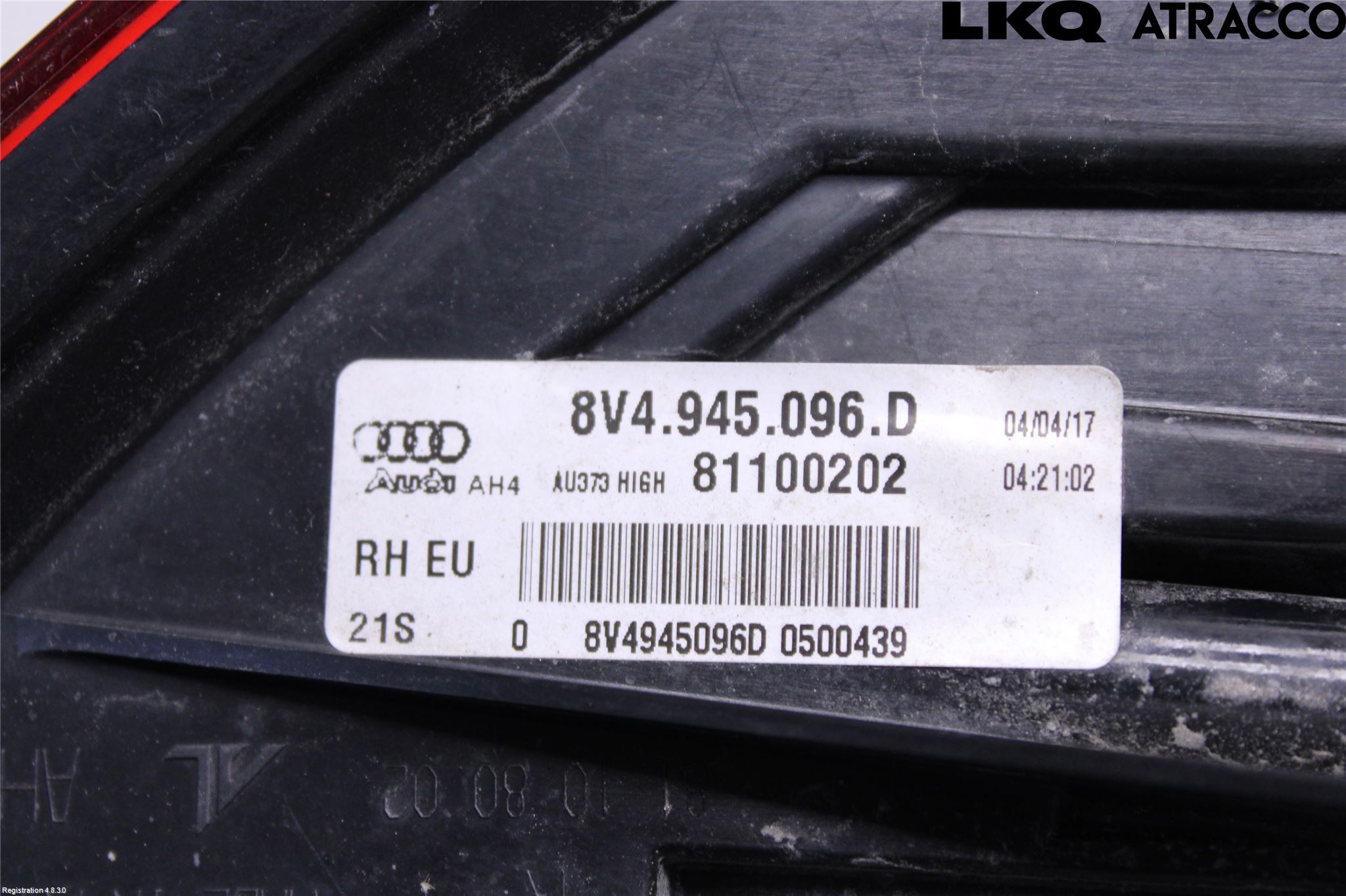 Audi A3/S3 8V 13-20 Bakljus Höger