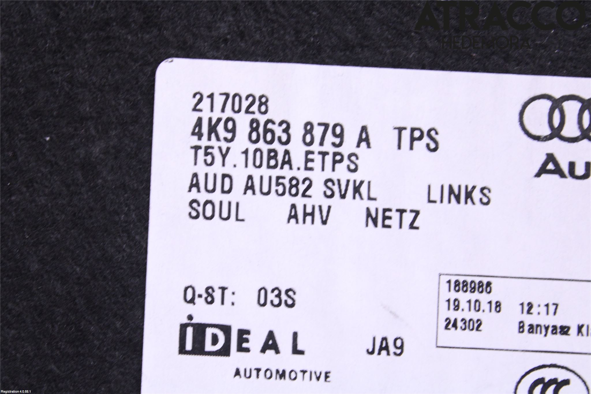 Audi A6 F2/C8 19- Inredning Bakluckeklädsel