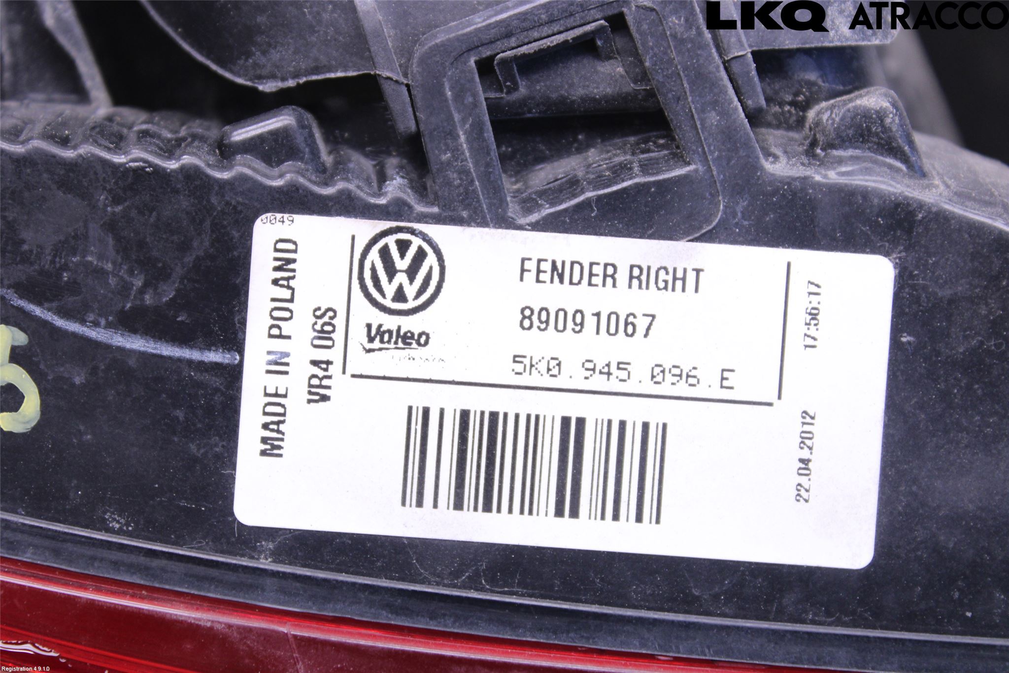 Volkswagen VW GOLF VI 09-13 Bakljus Höger