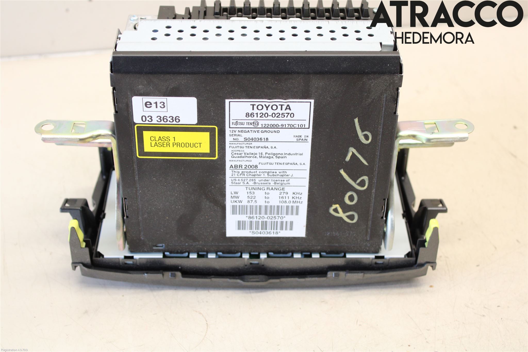 Toyota AURIS 07-09 Cd Radio - Multimediapanel