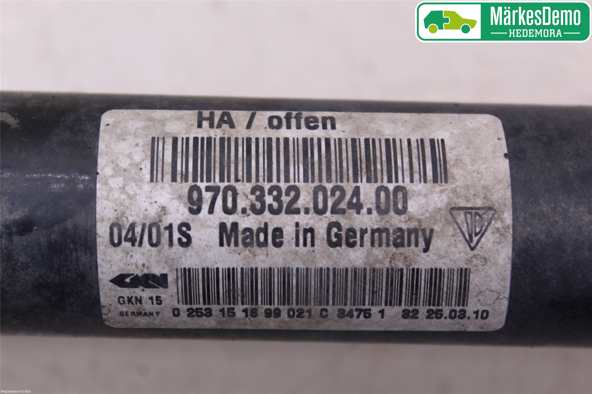 Porsche PANAMERA 09- Drivaxel Bak Höger