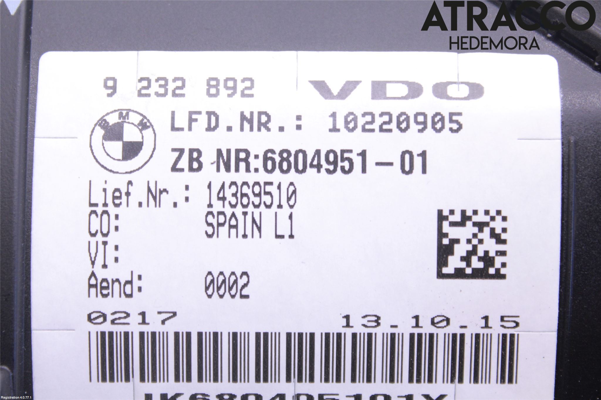 BMW 1 F20/F21 11-19 Instrument Komb