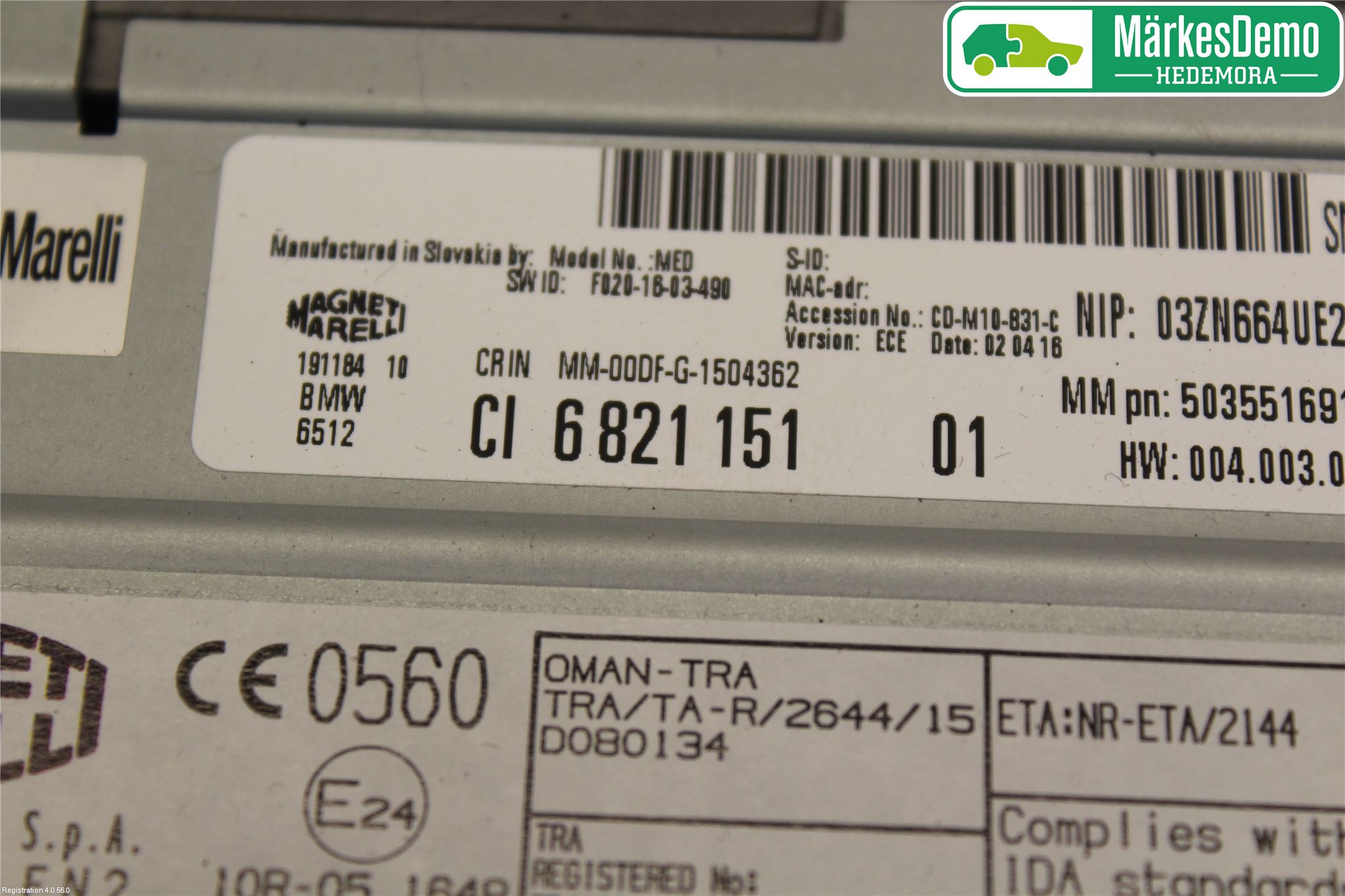 BMW 1 F20/F21 11-19 Cd Radio - Multimediapanel