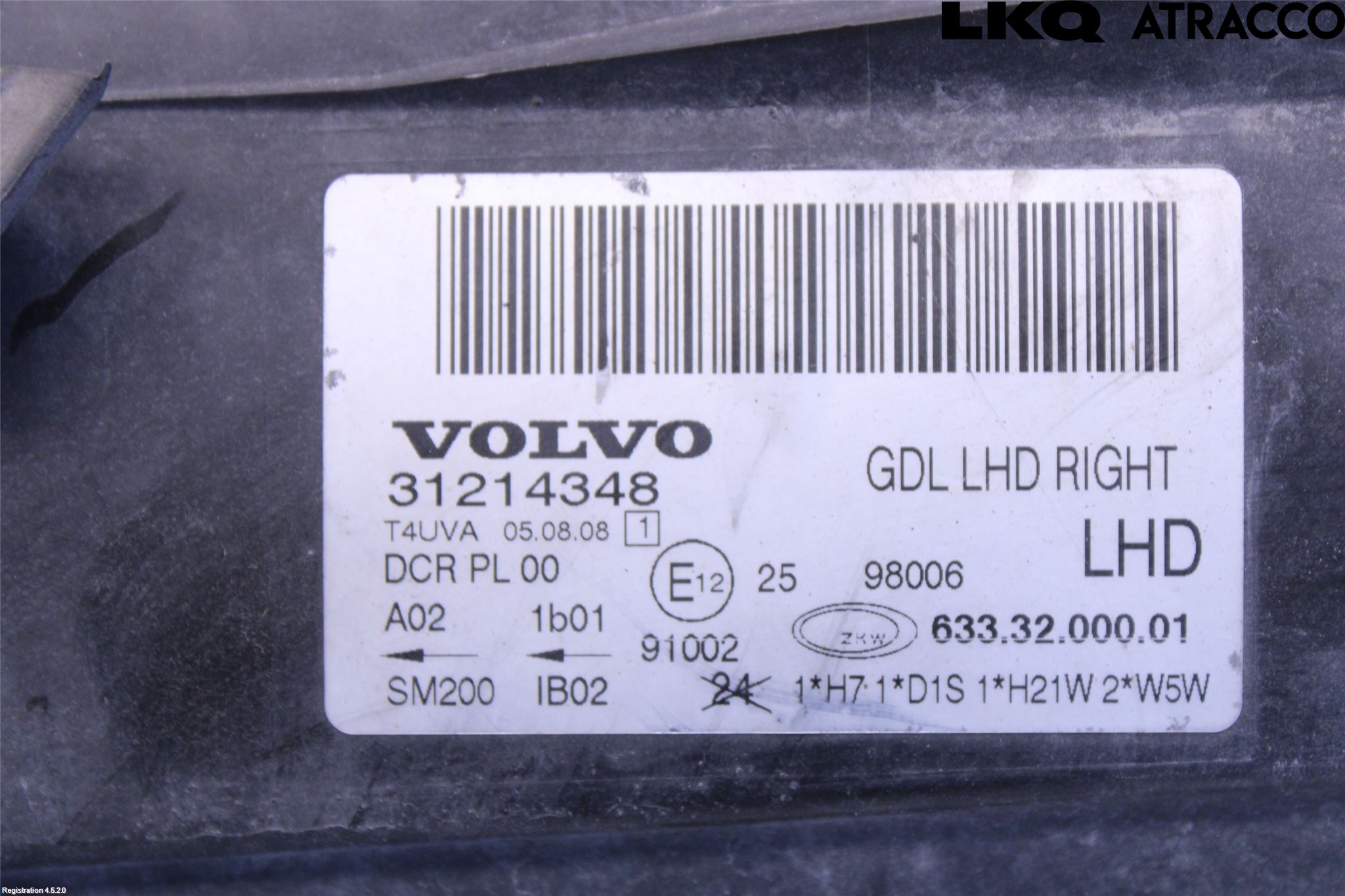 Volvo V70 08-13 Strålkastare Höger