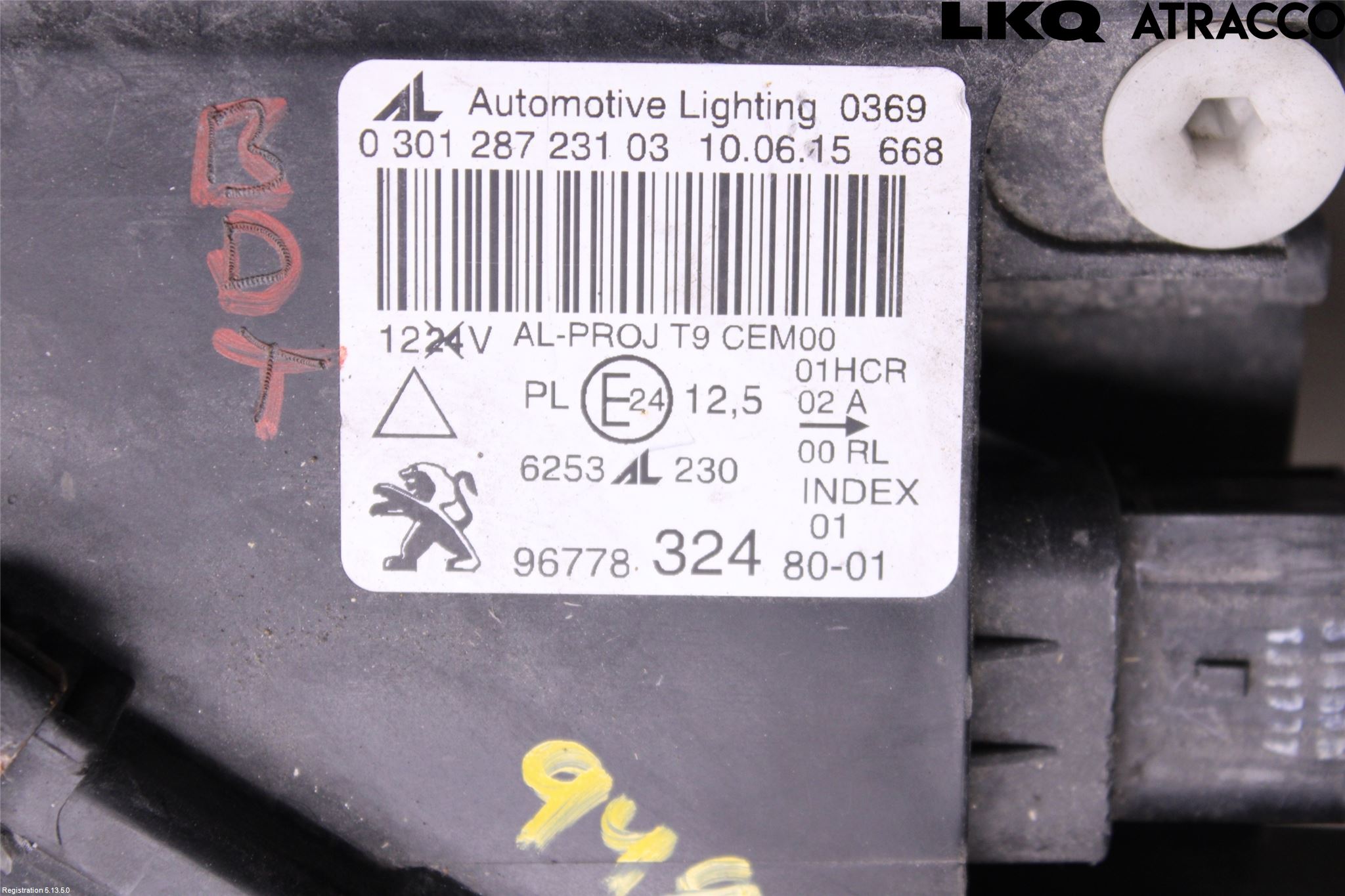 Peugeot 308 14-21 Strålkastare Vänster