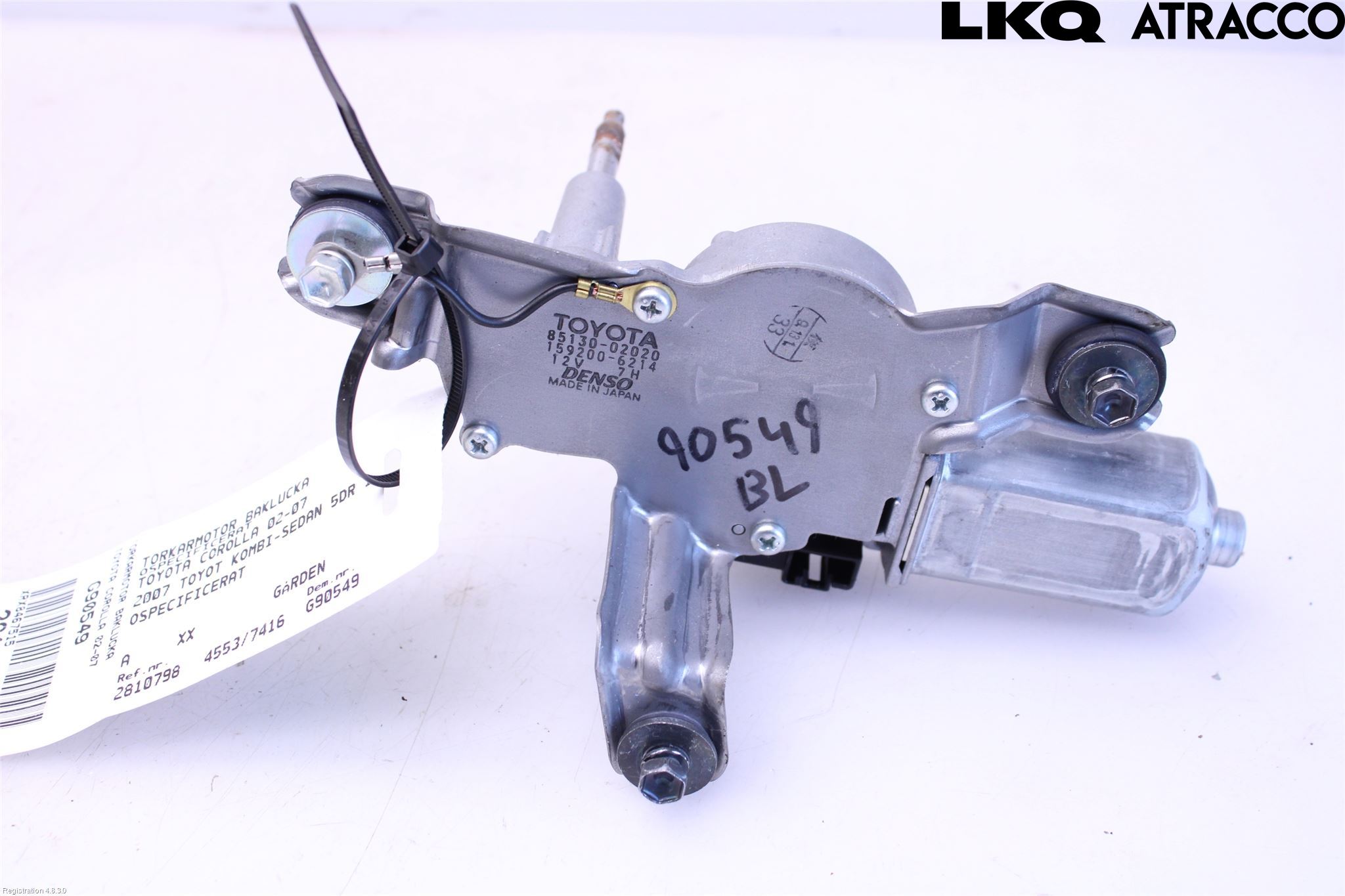 Toyota COROLLA 02-07 Torkarmotor Baklucka
