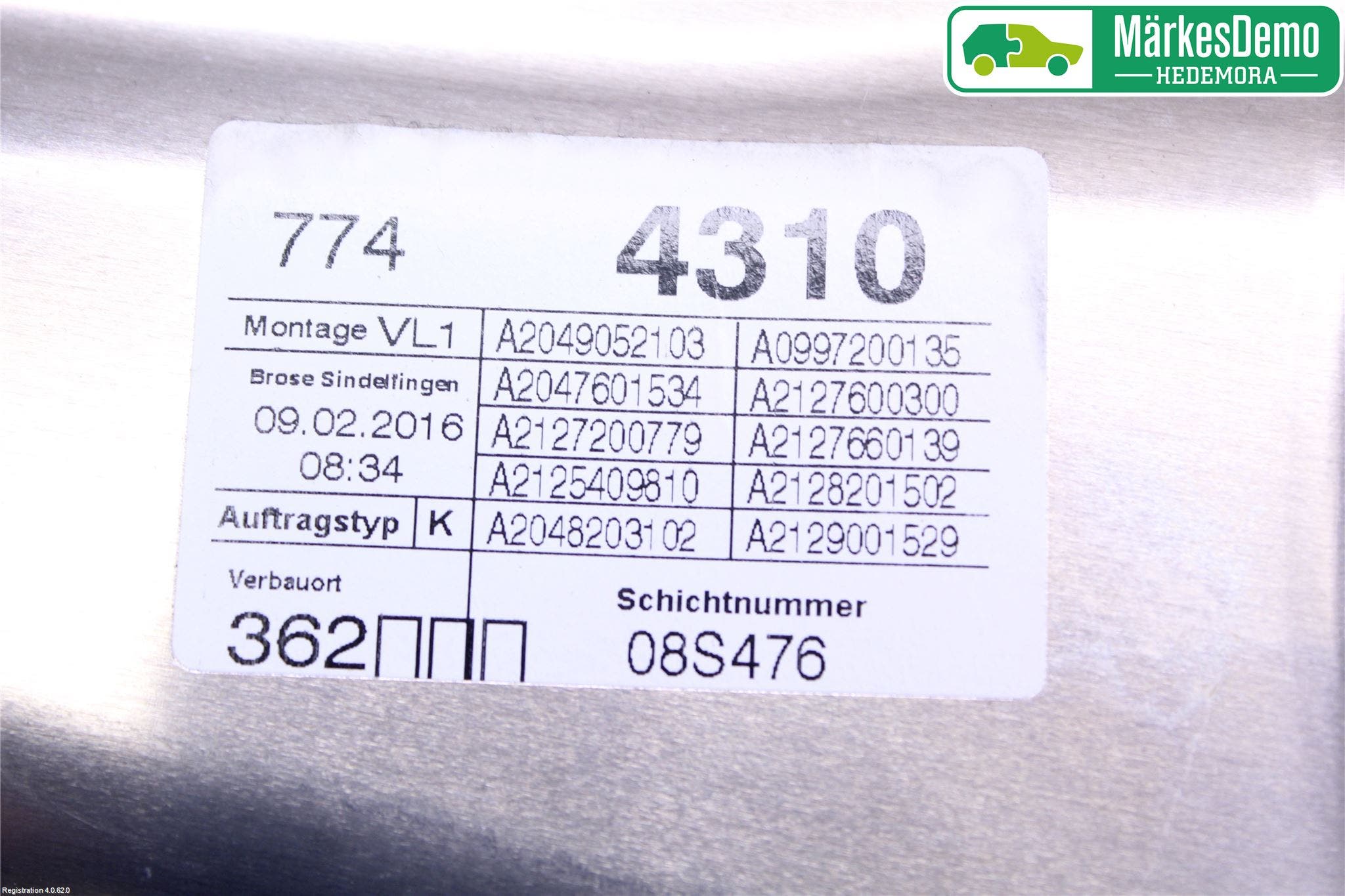 Mercedes-Benz MB E-KLASS (W212) 09-16 Fönsterhiss El Kompl