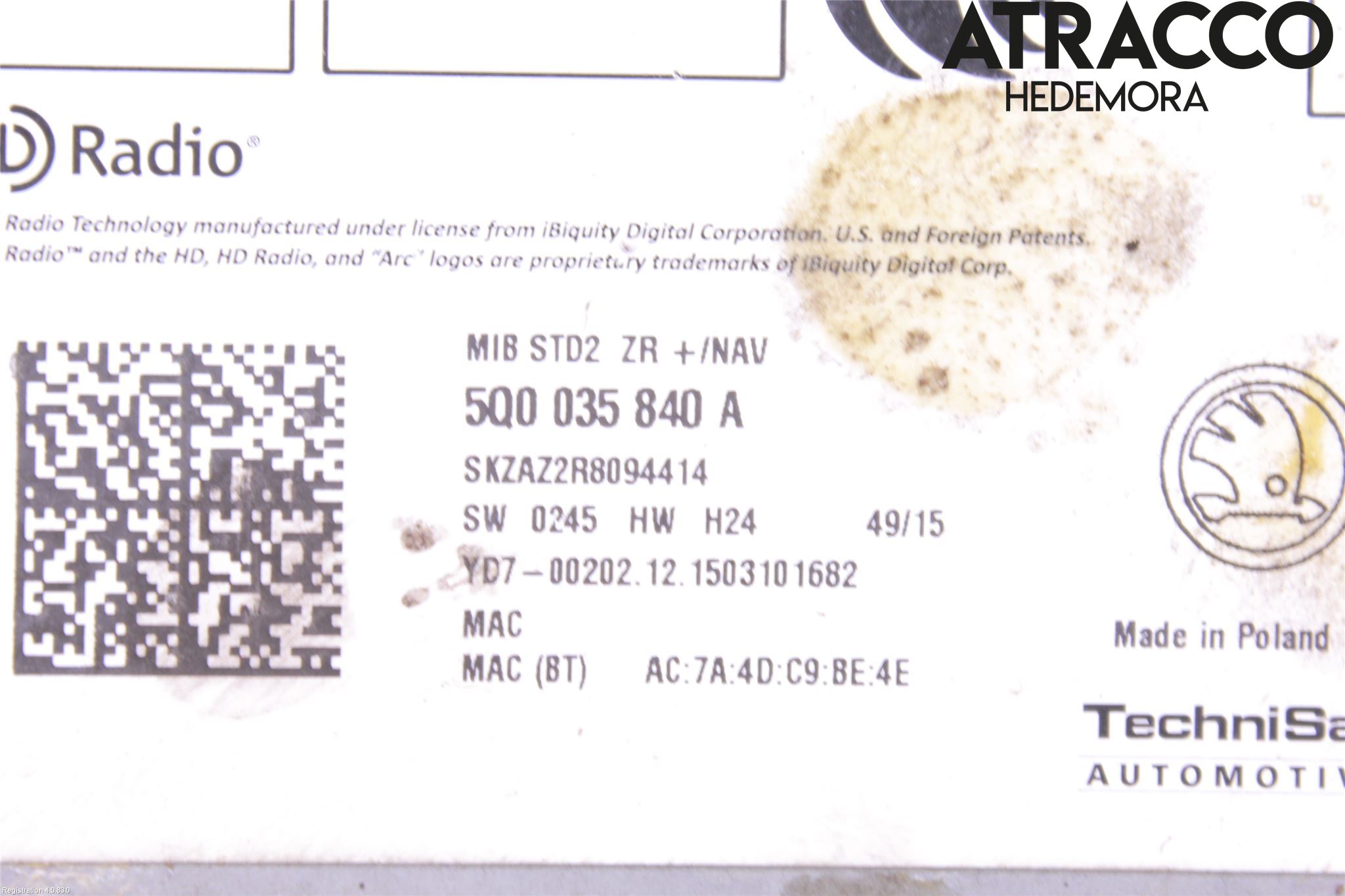 Skoda SUPERB 09-15 Cd Radio - Multimediapanel