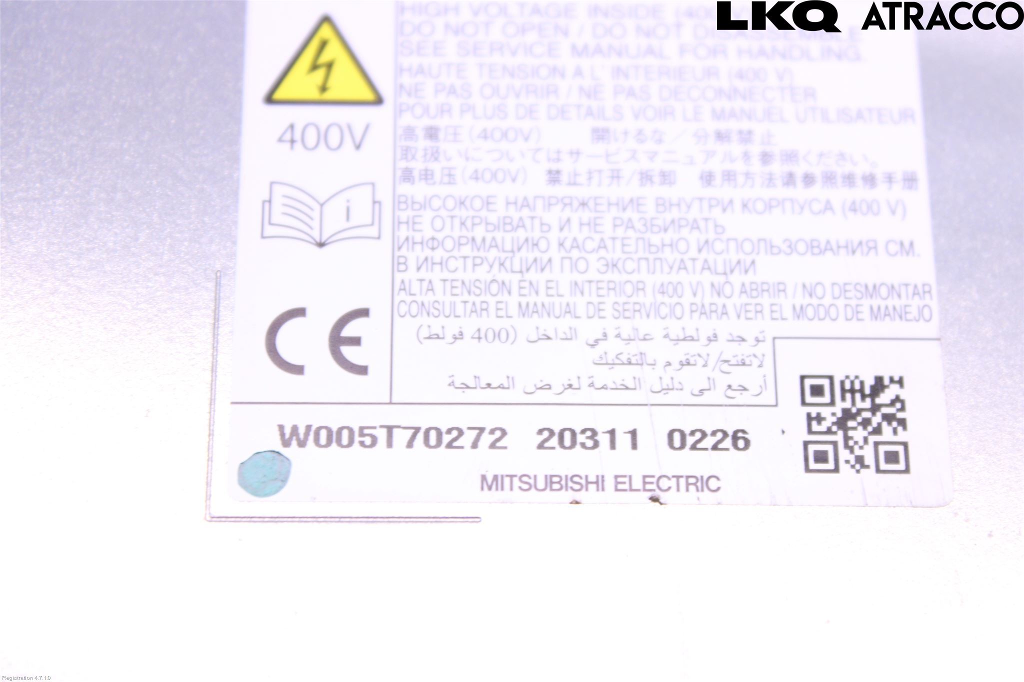 Mitsubishi OUTLANDER 13-21 Batteriladdare Högspänning