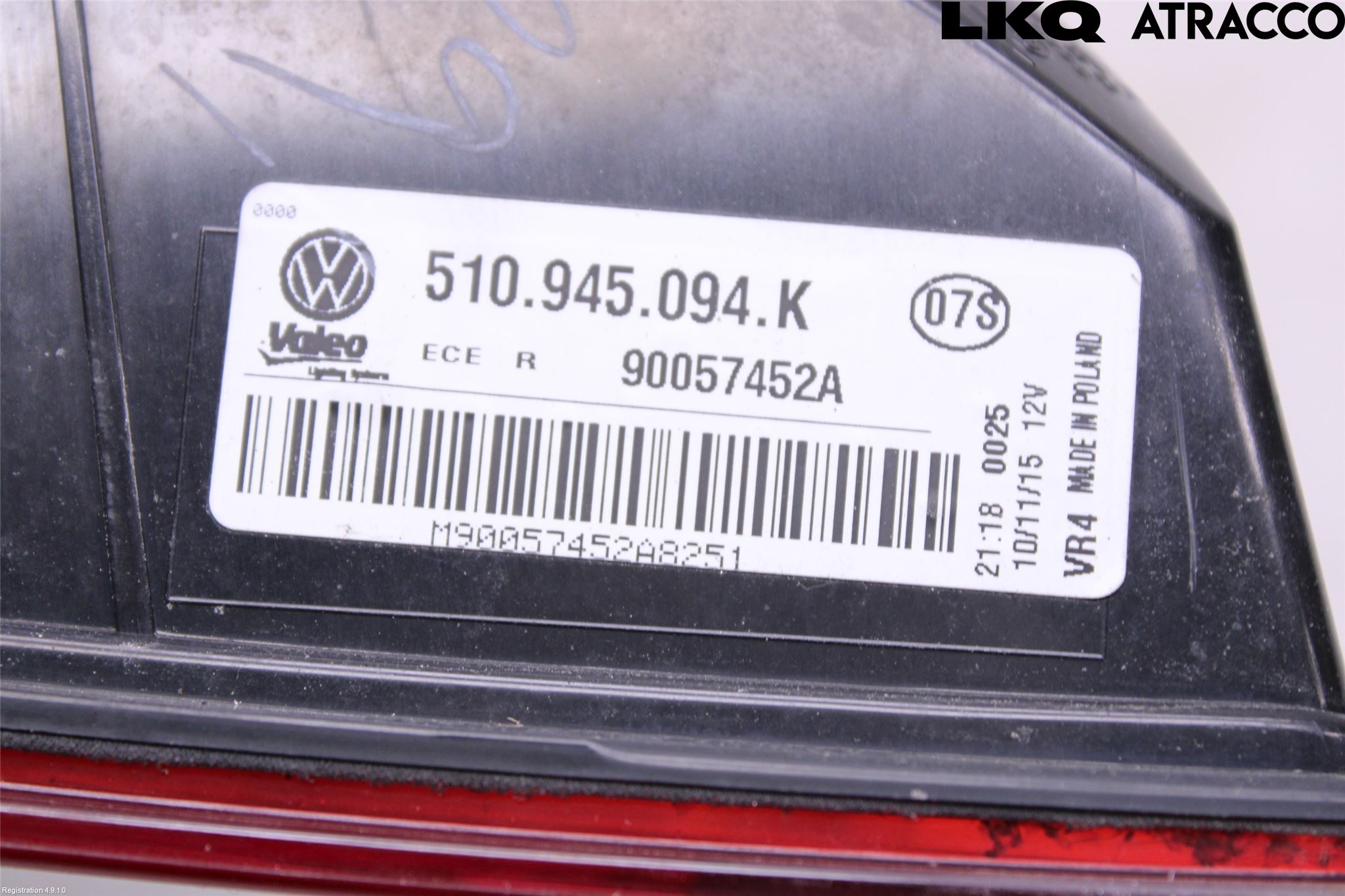 Volkswagen VW GOLF SPORTSVAN 15-20 Bakljus Lucka Hö