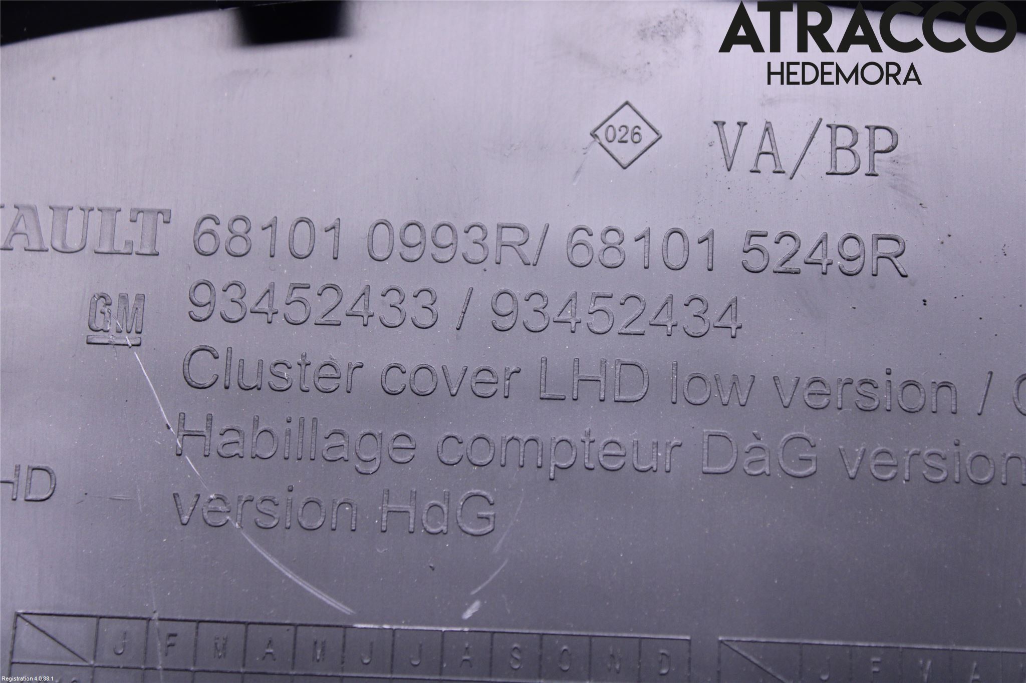 Renault TRAFIC/E-TECH 15- Instrumentsarg