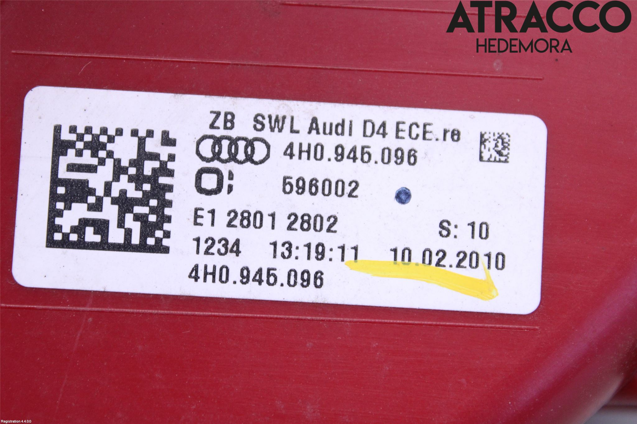 Audi A8/S8 4H 10-17 Bakljus Höger