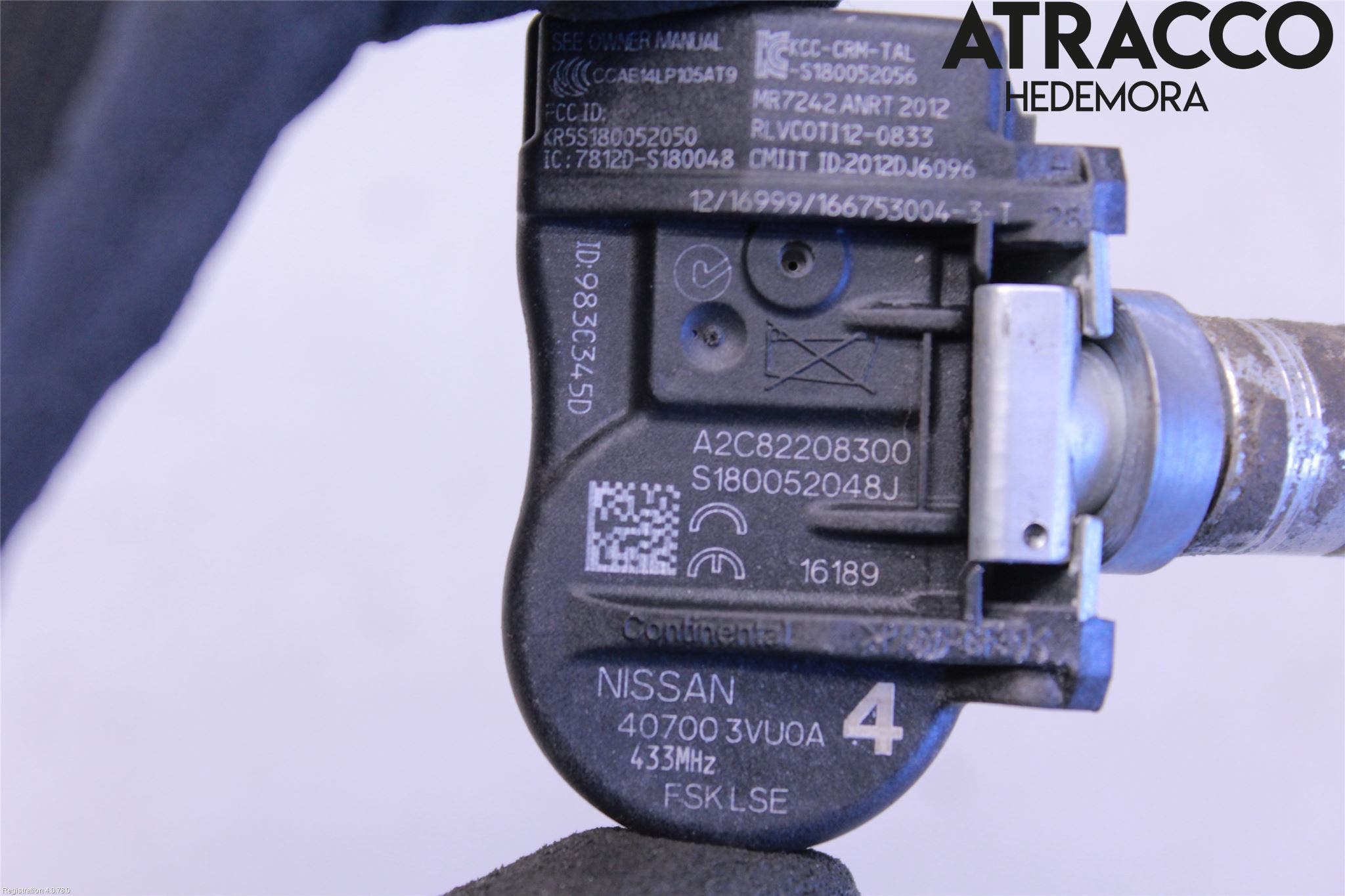 Nissan QASHQAI 14-17 Givare Däcktryck