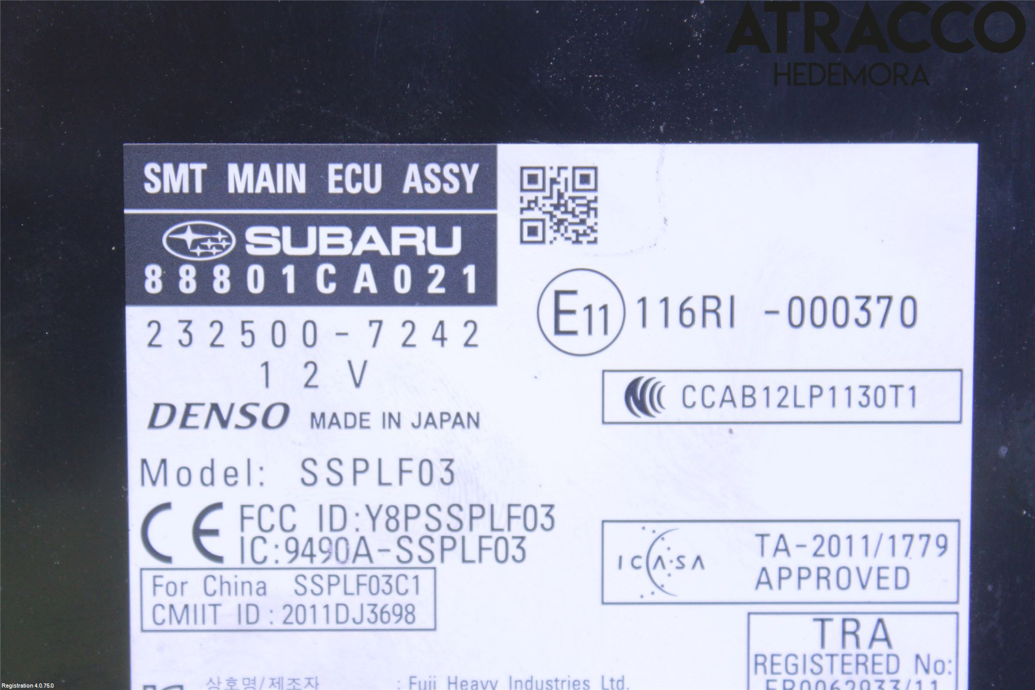 Toyota GT86 12- Styrenhet Växellåda