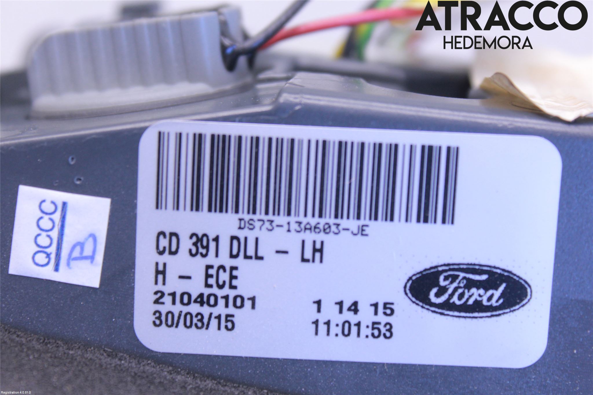 Ford MONDEO 15-22 Bakljus Lucka Vä