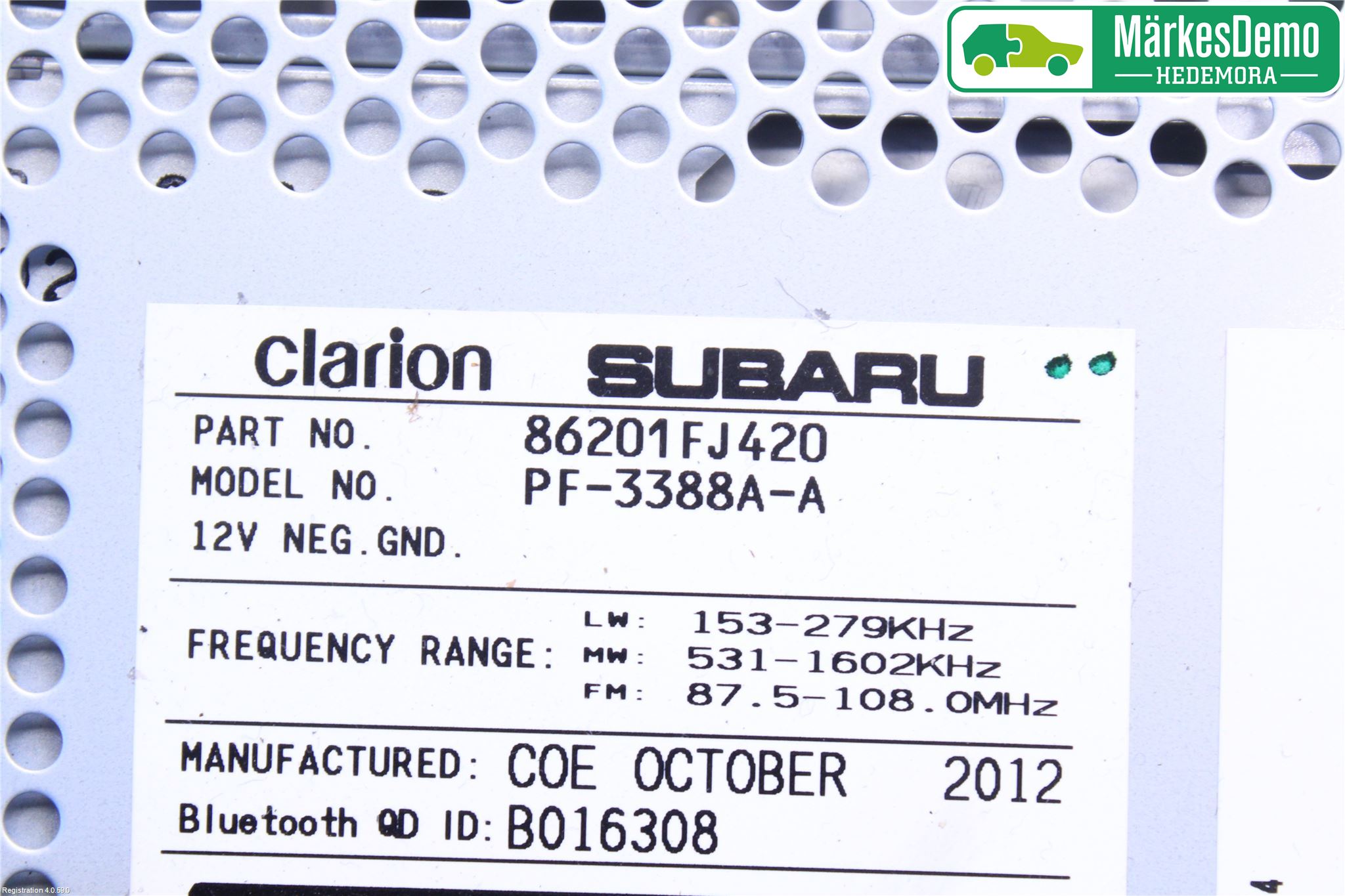 Subaru XV 12-17 Cd Radio - Multimediapanel