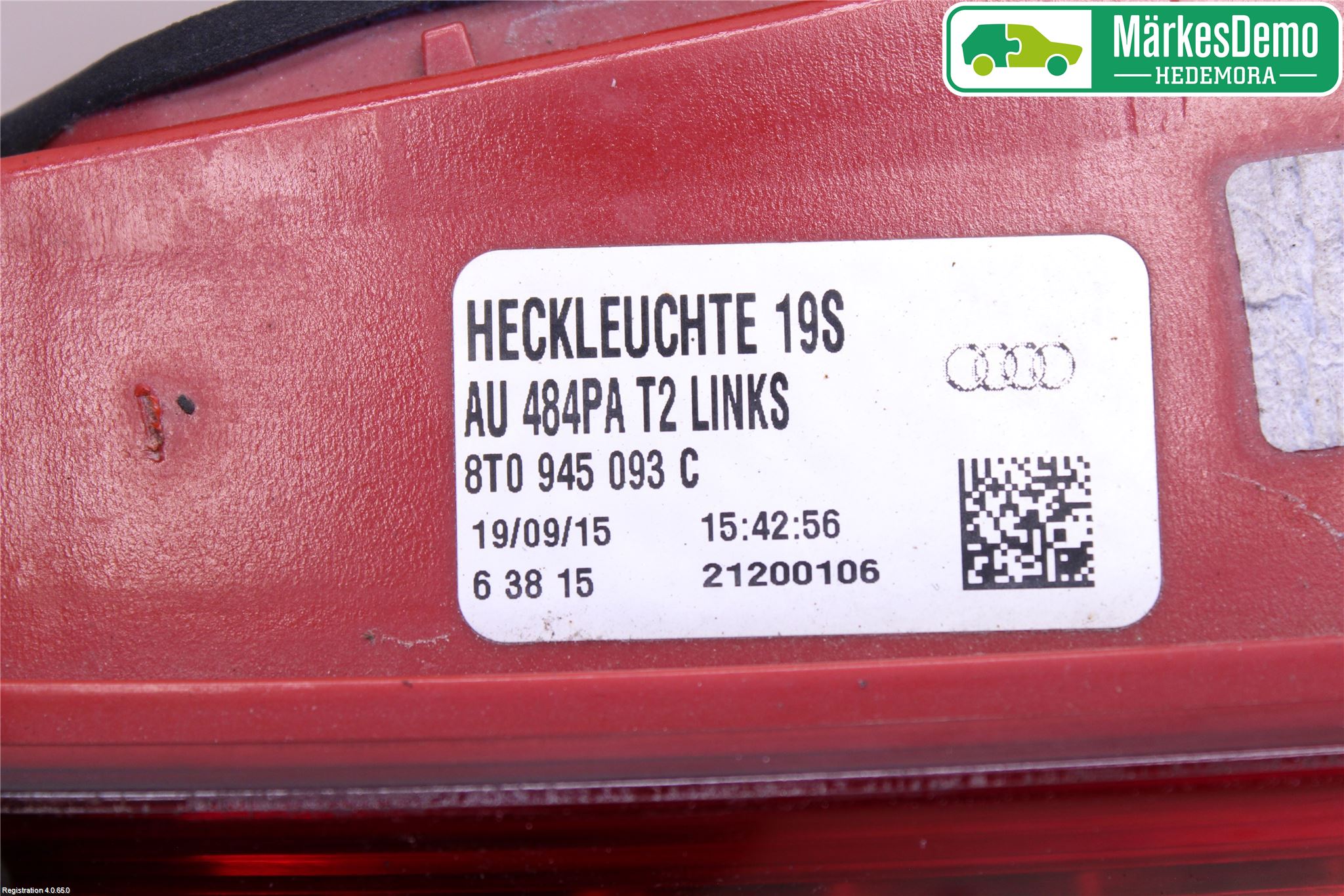 Audi A5 07-16 Bakljus Lucka Vä