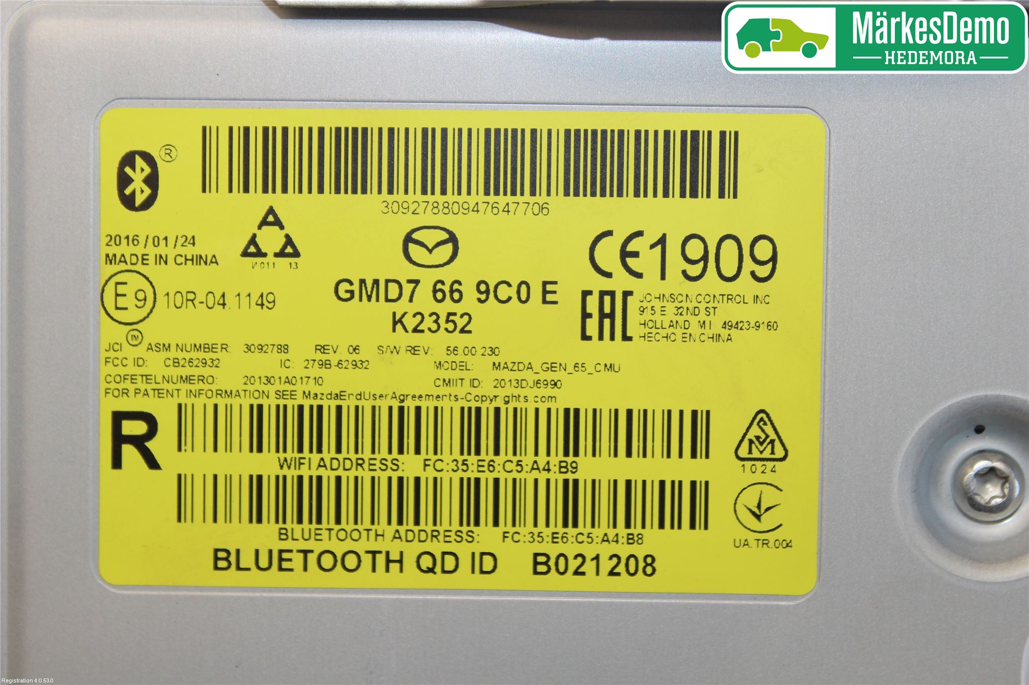 Mazda CX-3 Cd Radio - Multimediapanel