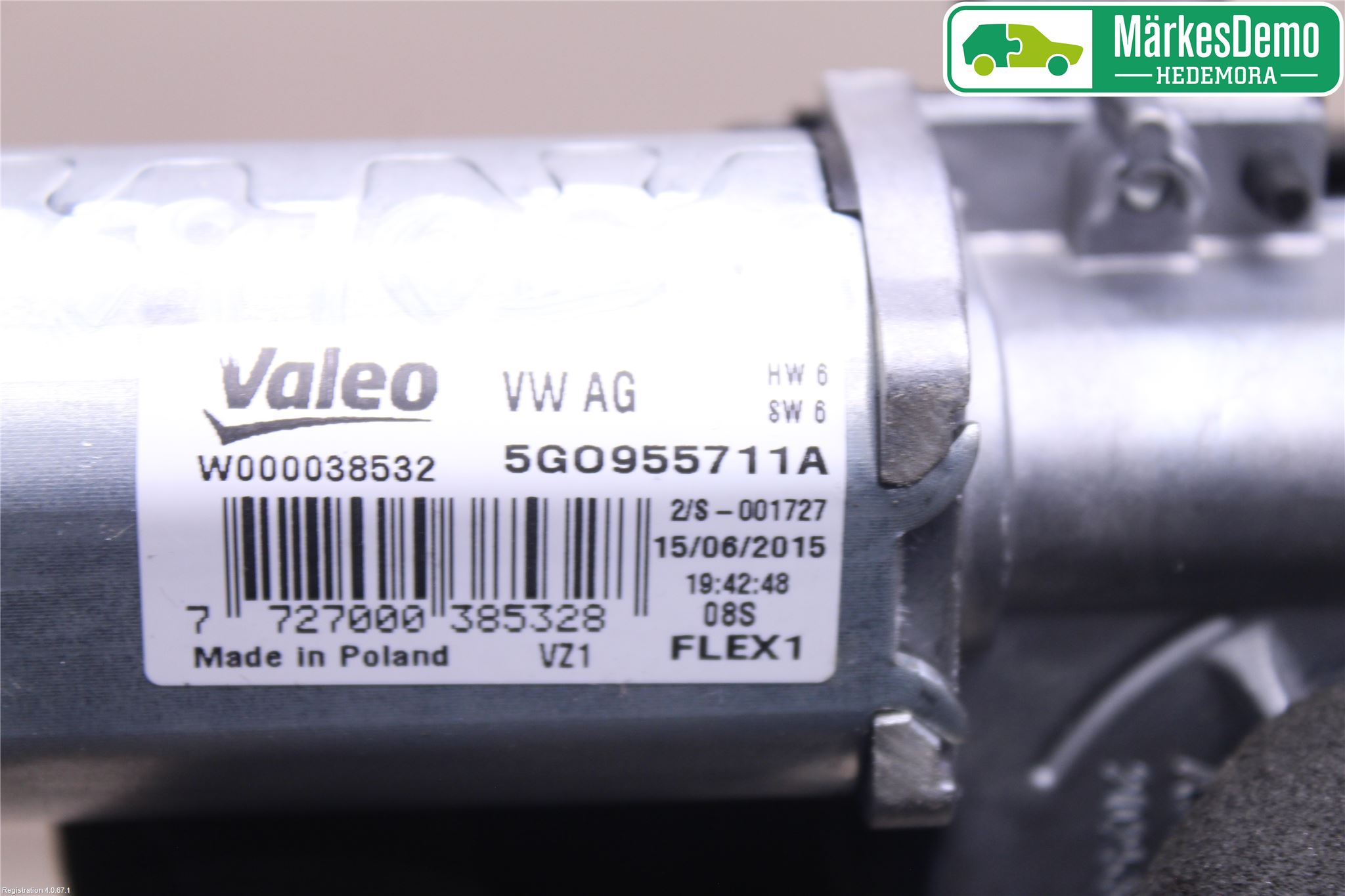 Volkswagen VW GOLF / E-GOLF VII 13-20 Torkarmotor Baklucka