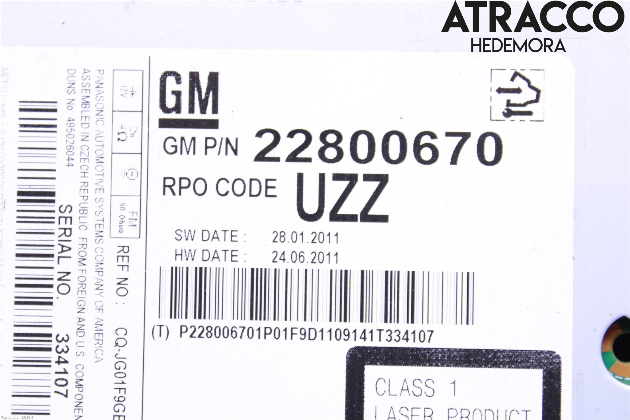 Opel MERIVA B 10-17 Cd Radio - Multimediapanel