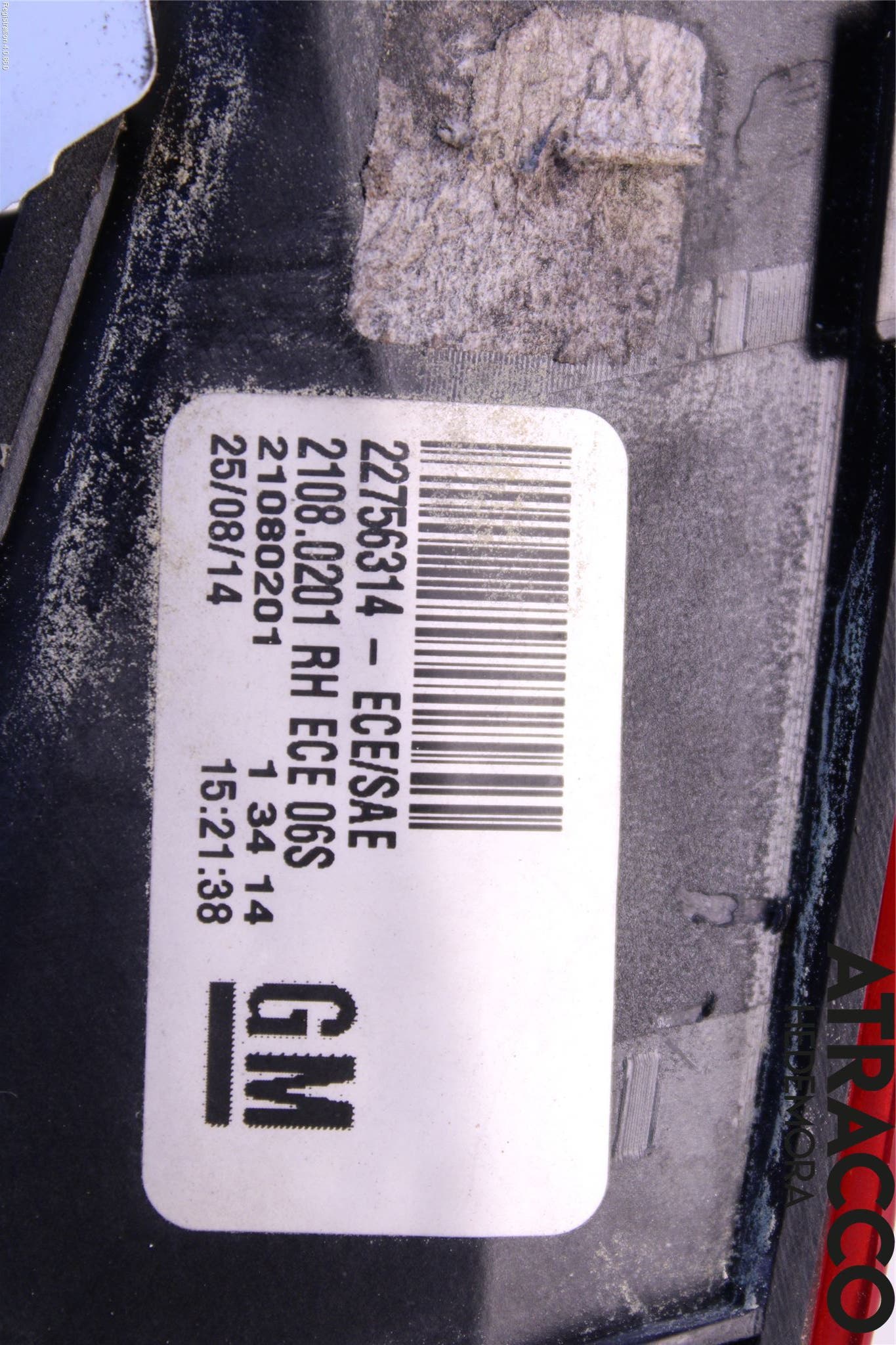 Opel INSIGNIA 09-16 Bakljus Lucka Hö