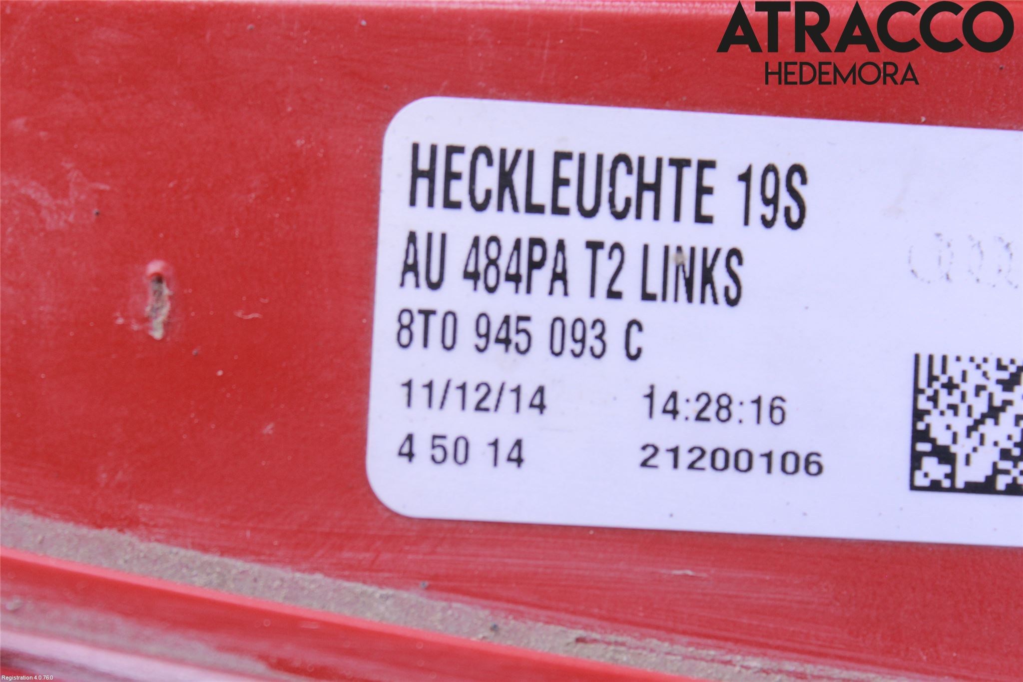 Audi A5 07-16 Bakljus Lucka Vä