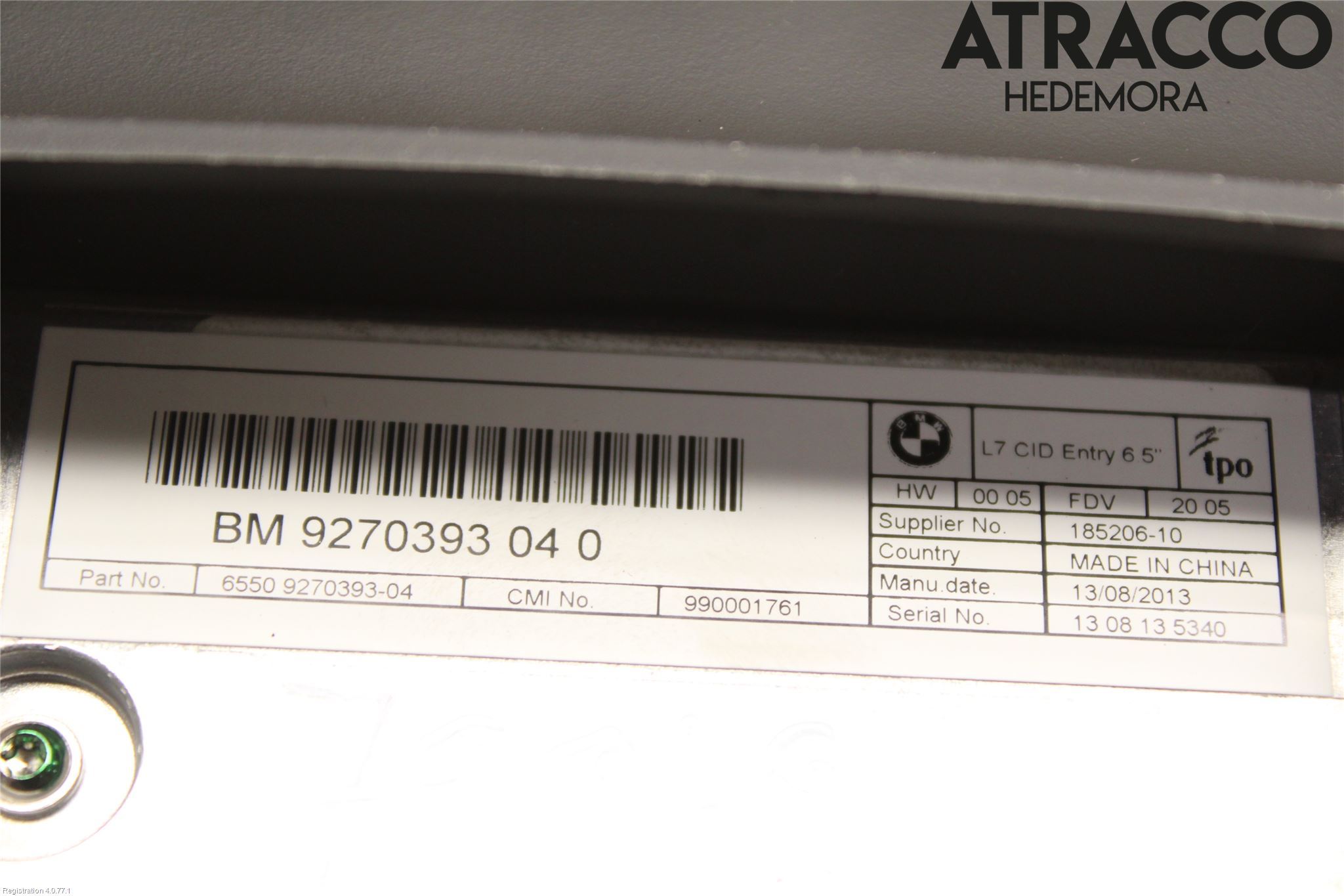 BMW 3 F30/F31/F80 12-19 Cd Radio - Multimediapanel