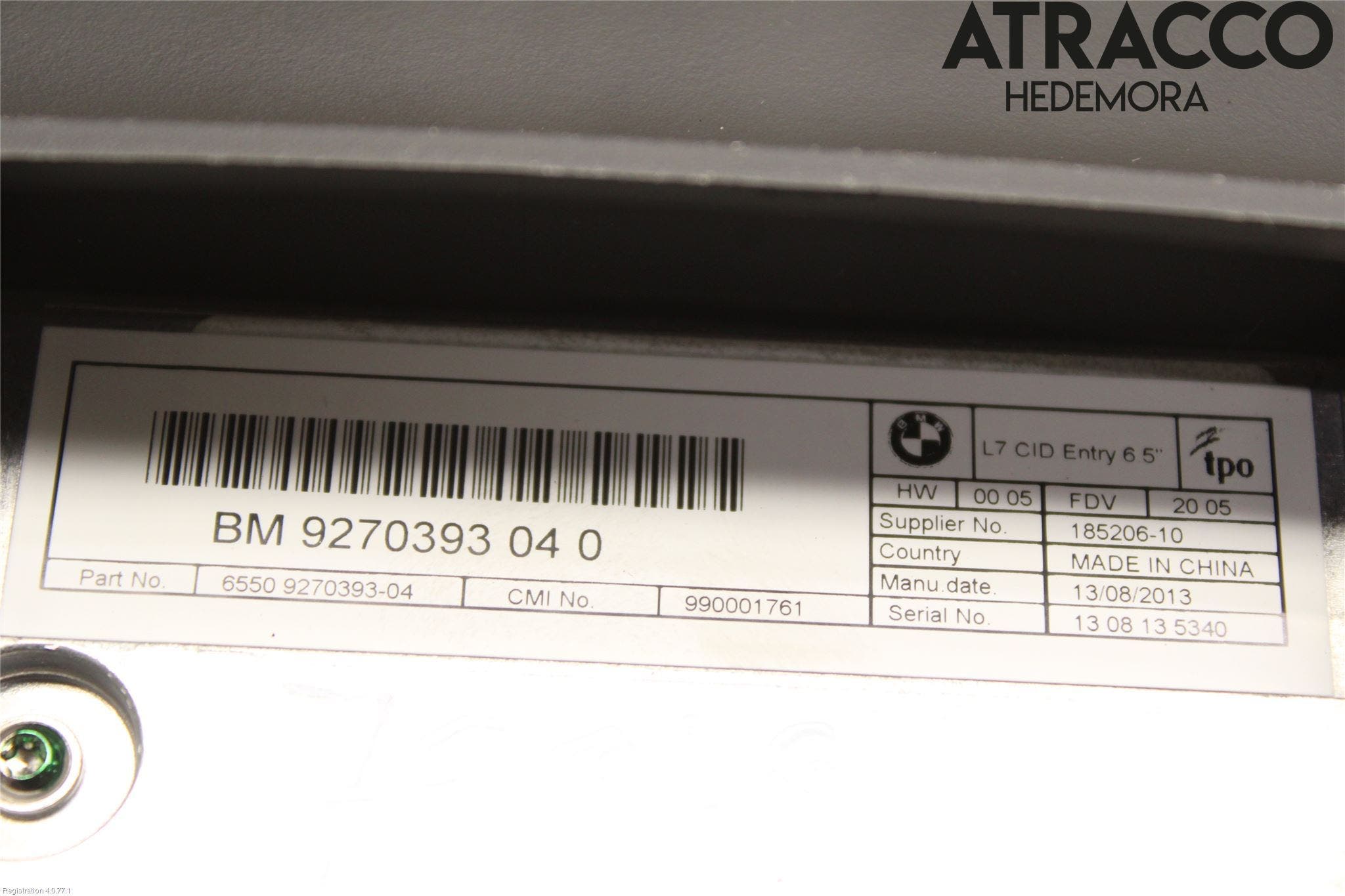 BMW 3 F30/F31/F80 12-19 Cd Radio - Multimediapanel
