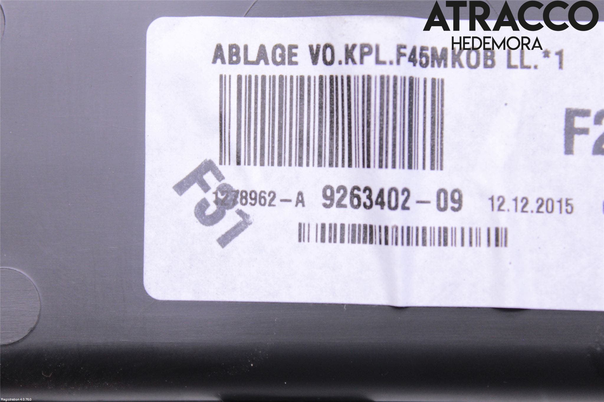 BMW 2 F45 Active Tourer 14-21 Instrumentbräda Förvaringsfack