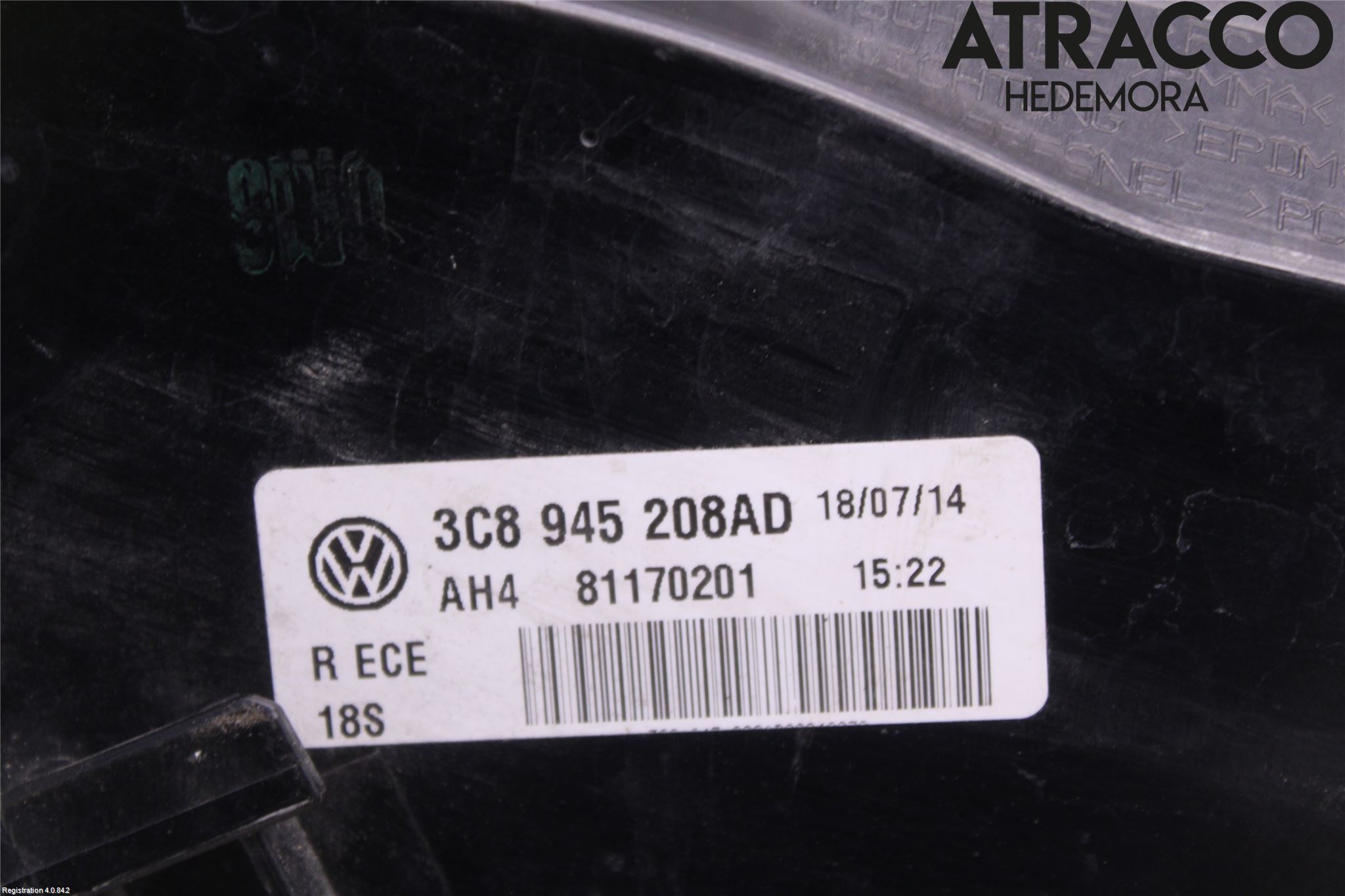 Volkswagen VW PASSAT 11-14 Bakljus Höger