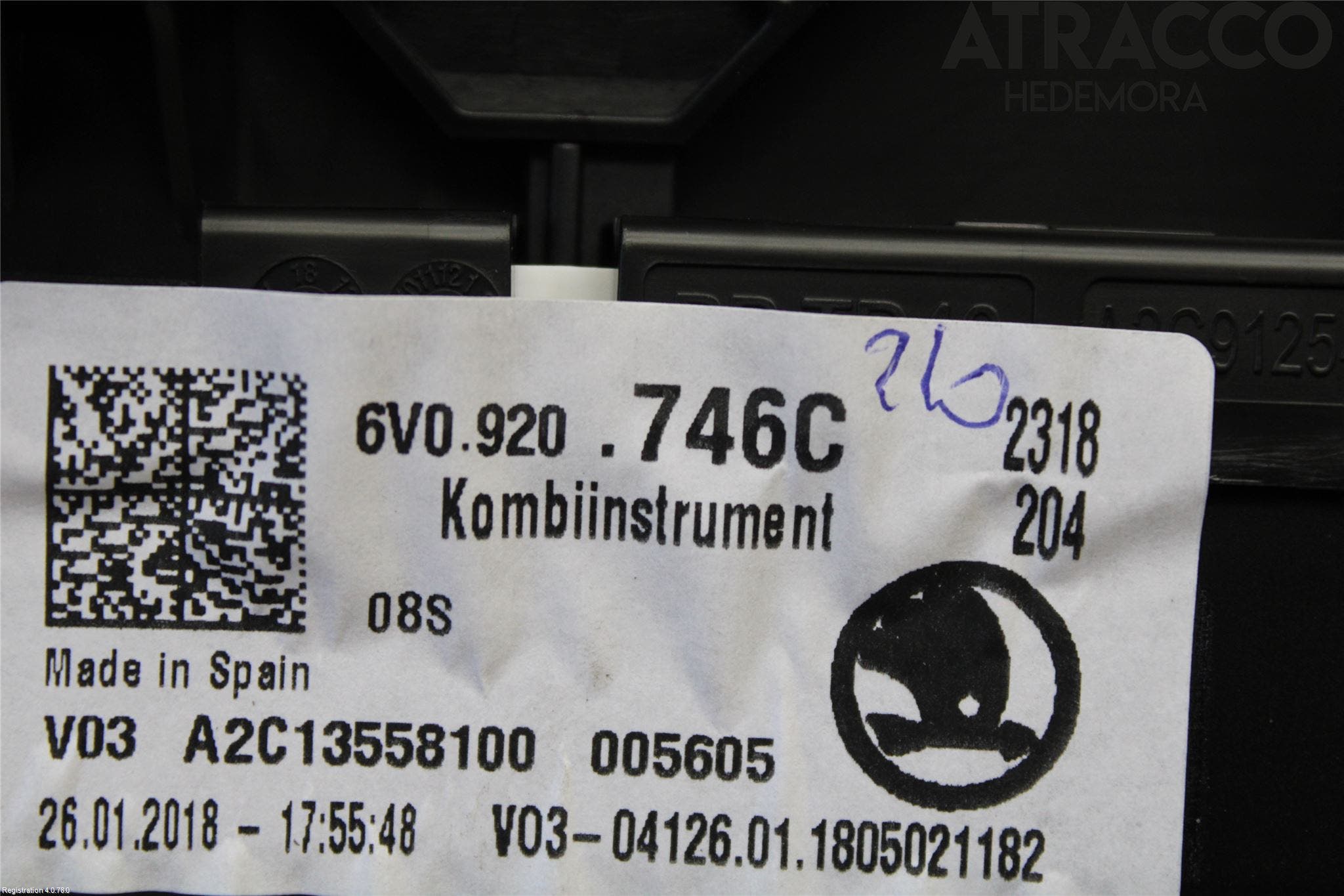 Skoda FABIA 15-21 Instrument Komb