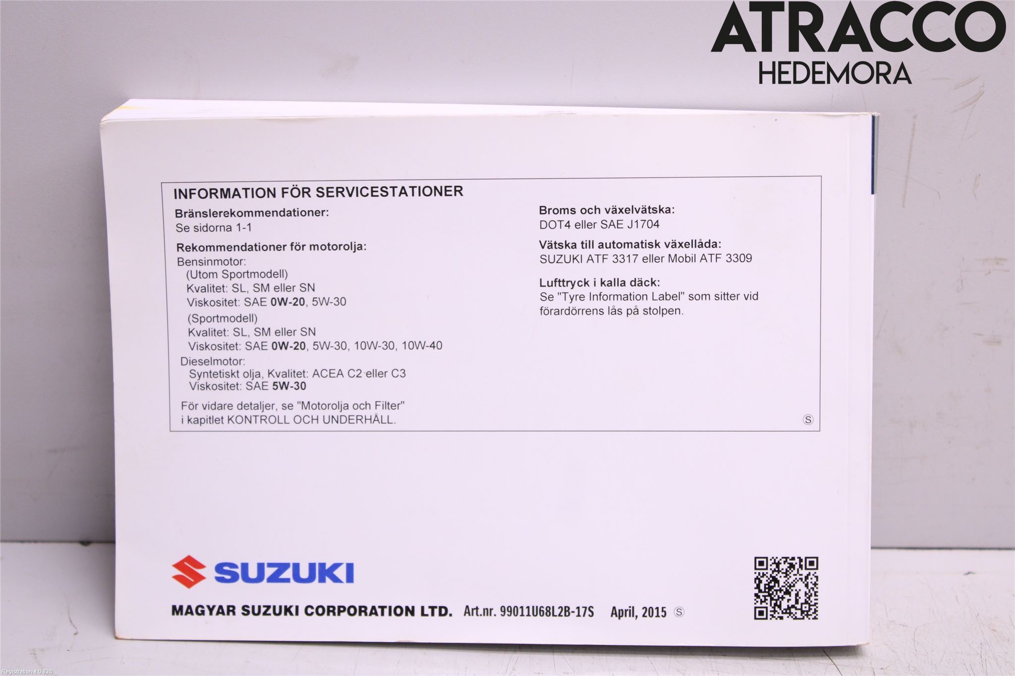 Suzuki SWIFT 11-16 Instruktionsbok