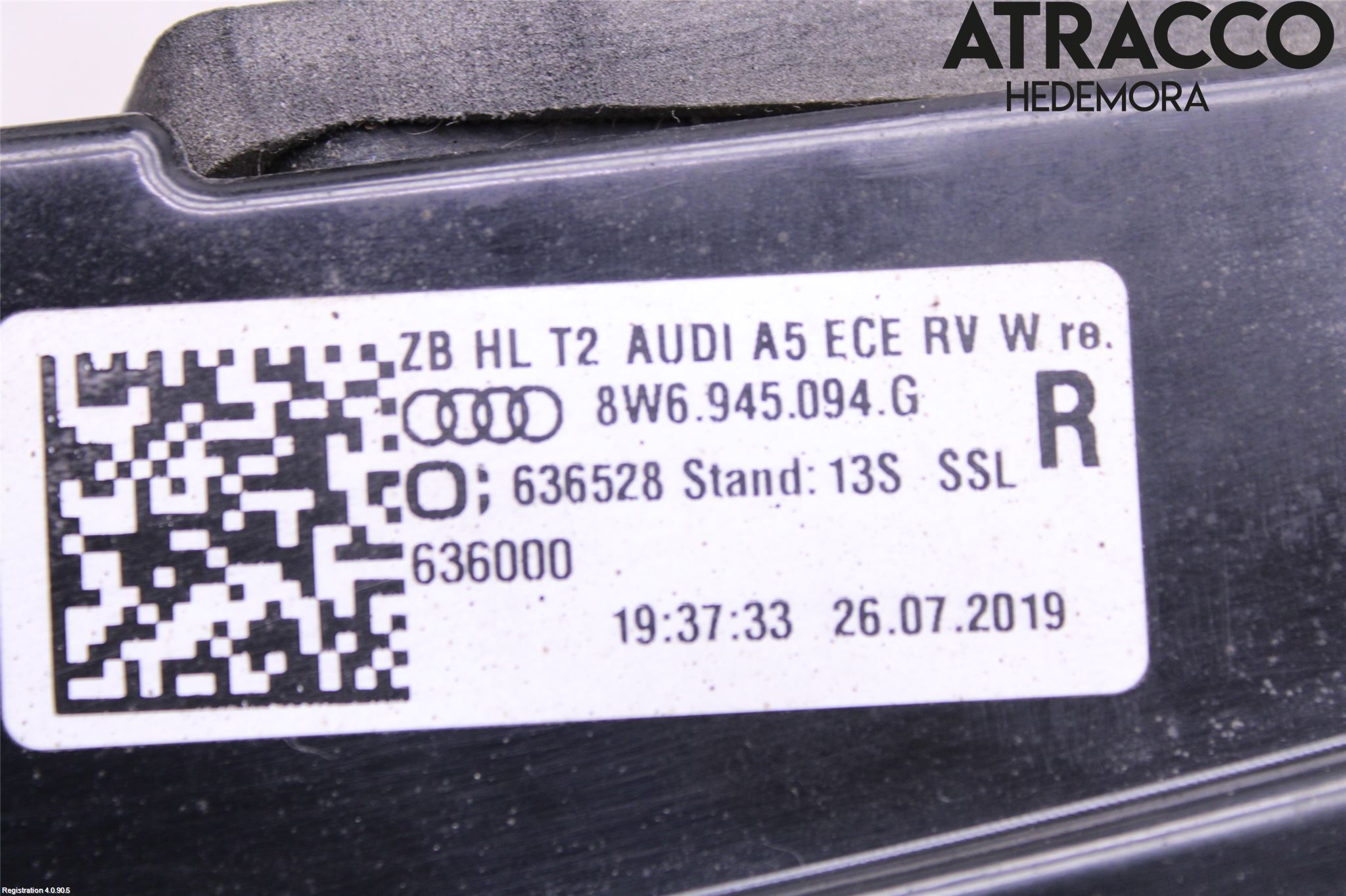 Audi A5 17- Bakljus Lucka Hö