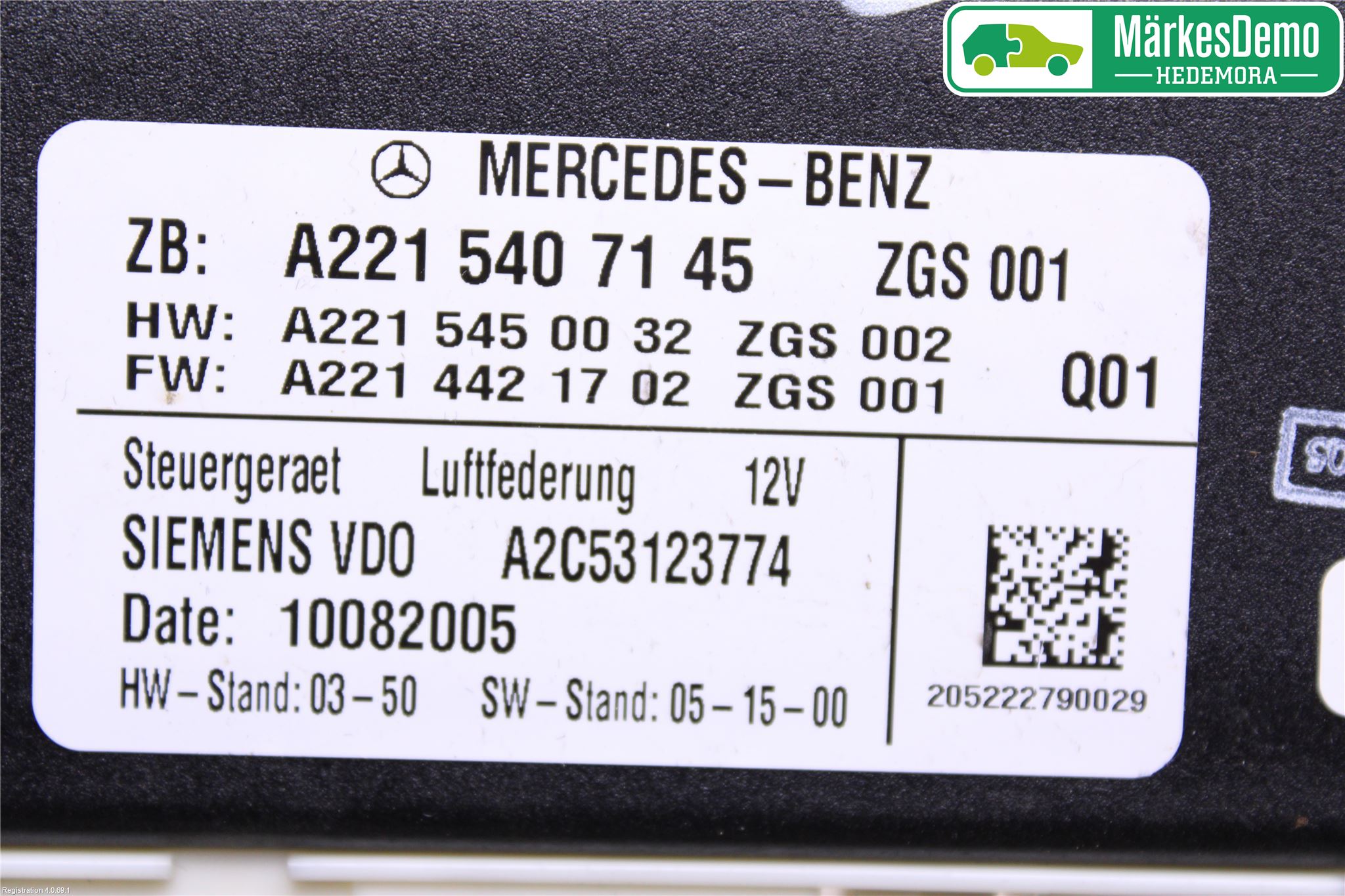 Mercedes-Benz MB S-KLASS (W221) 05-13 Styrenhet Fjädring