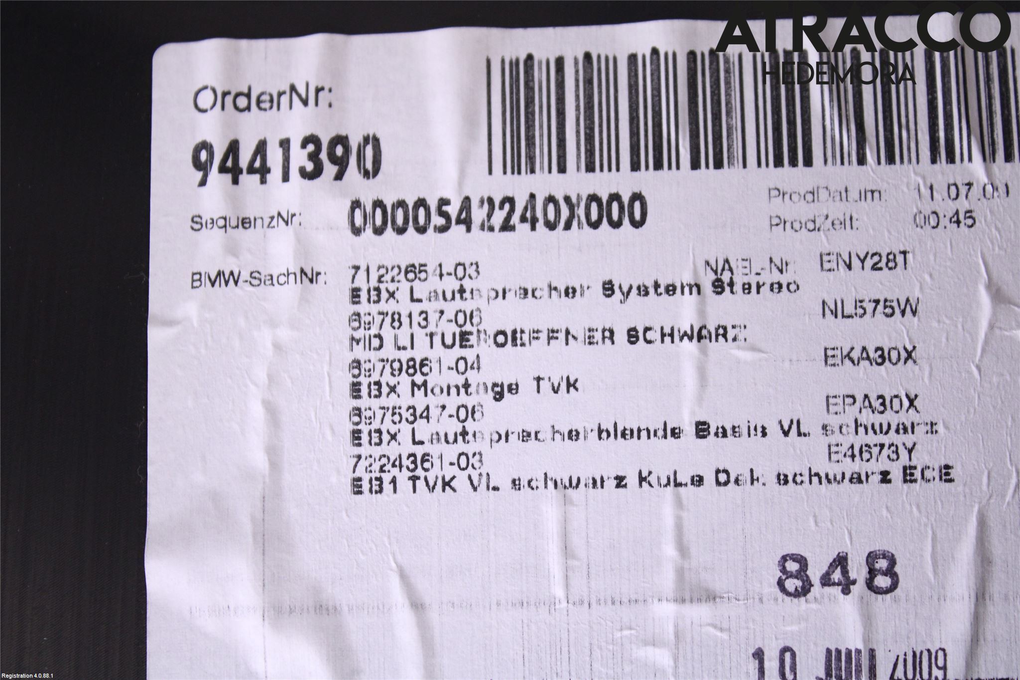 BMW 1 E82/88 Coupé/Cab 06-13 Dörrklädsel Vä