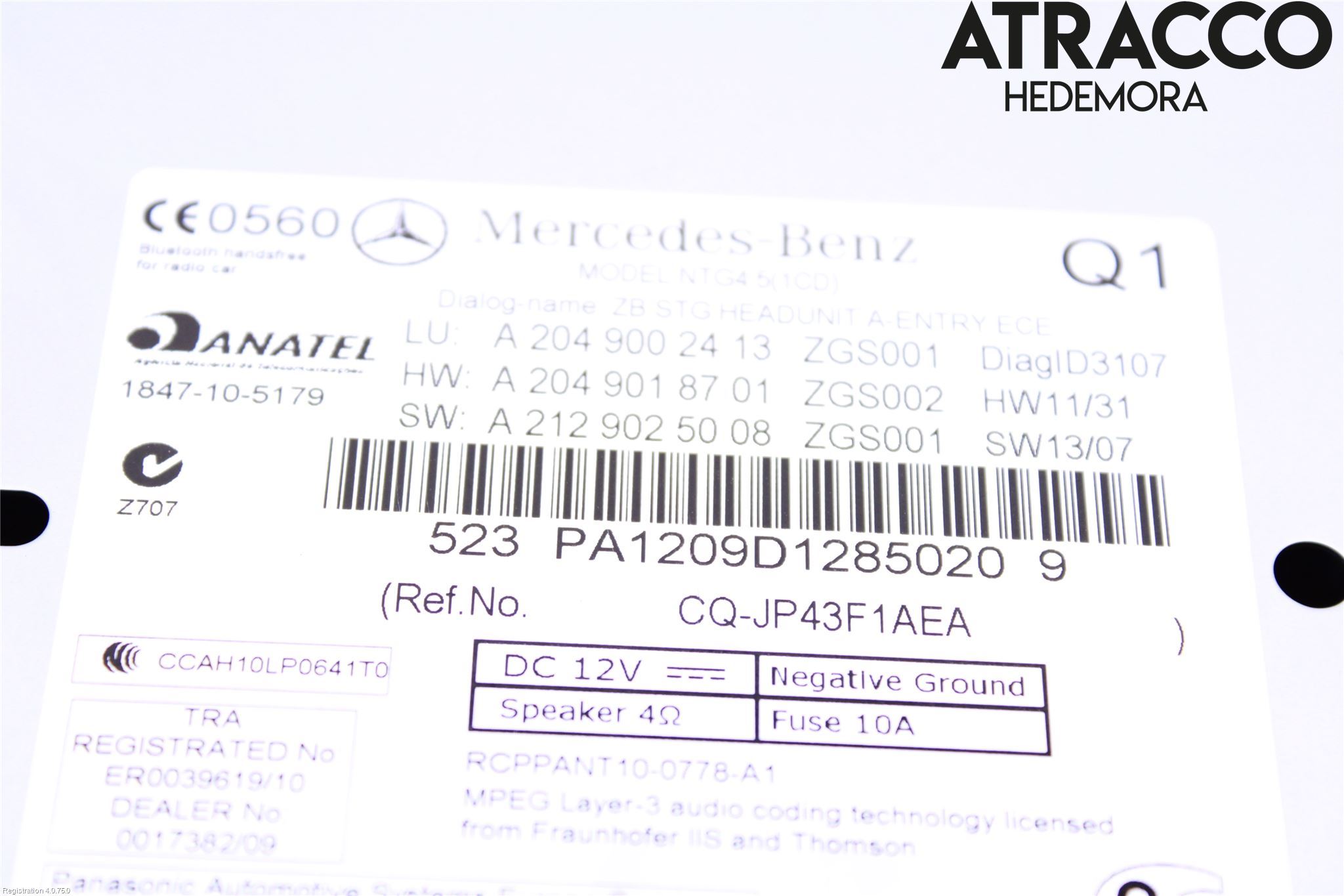 Mercedes-Benz MB GLK-KLASS (X204) 08-16 Cd Radio - Multimediapanel