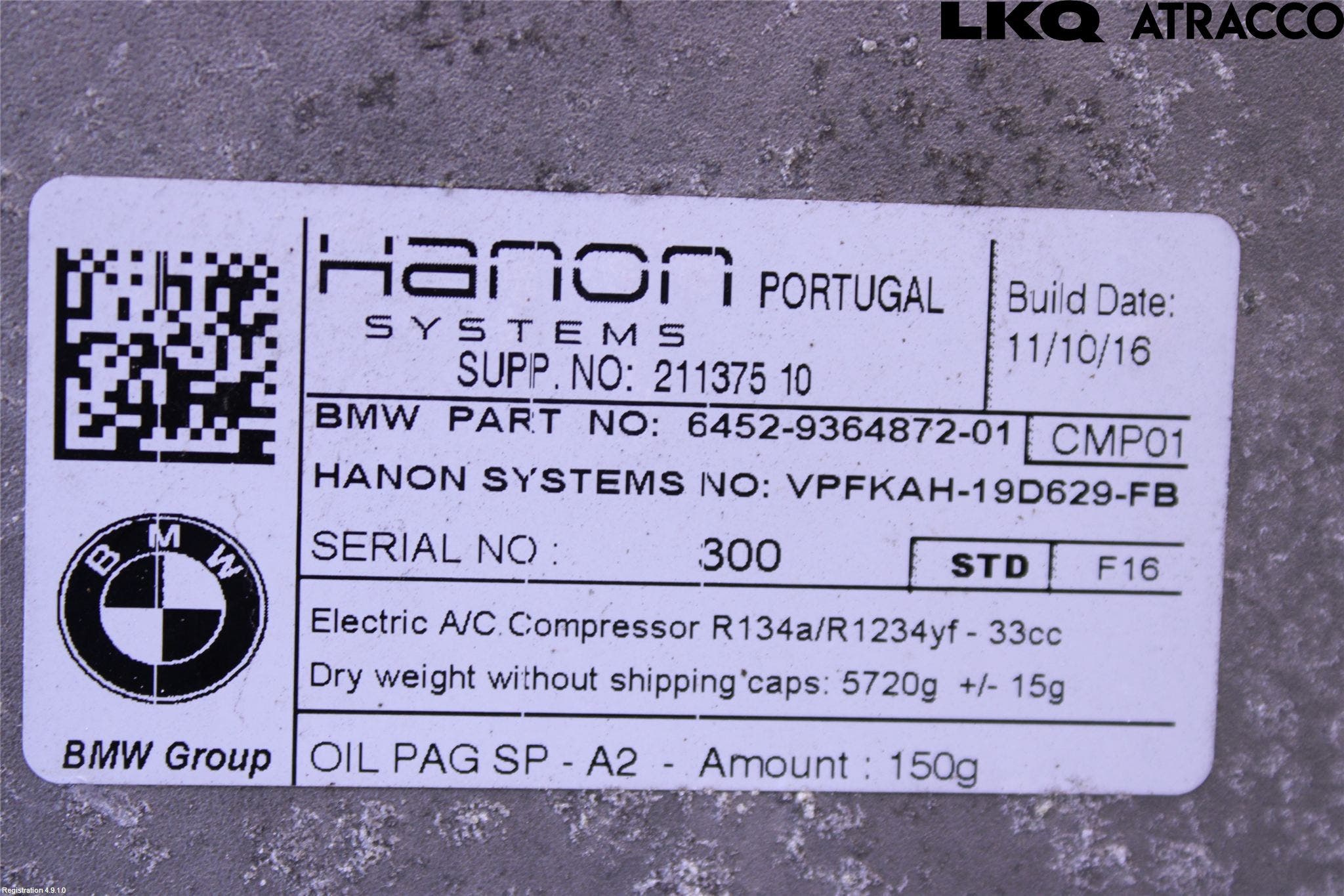 BMW 2 F45 Active Tourer 14-21 Ac Kompressor