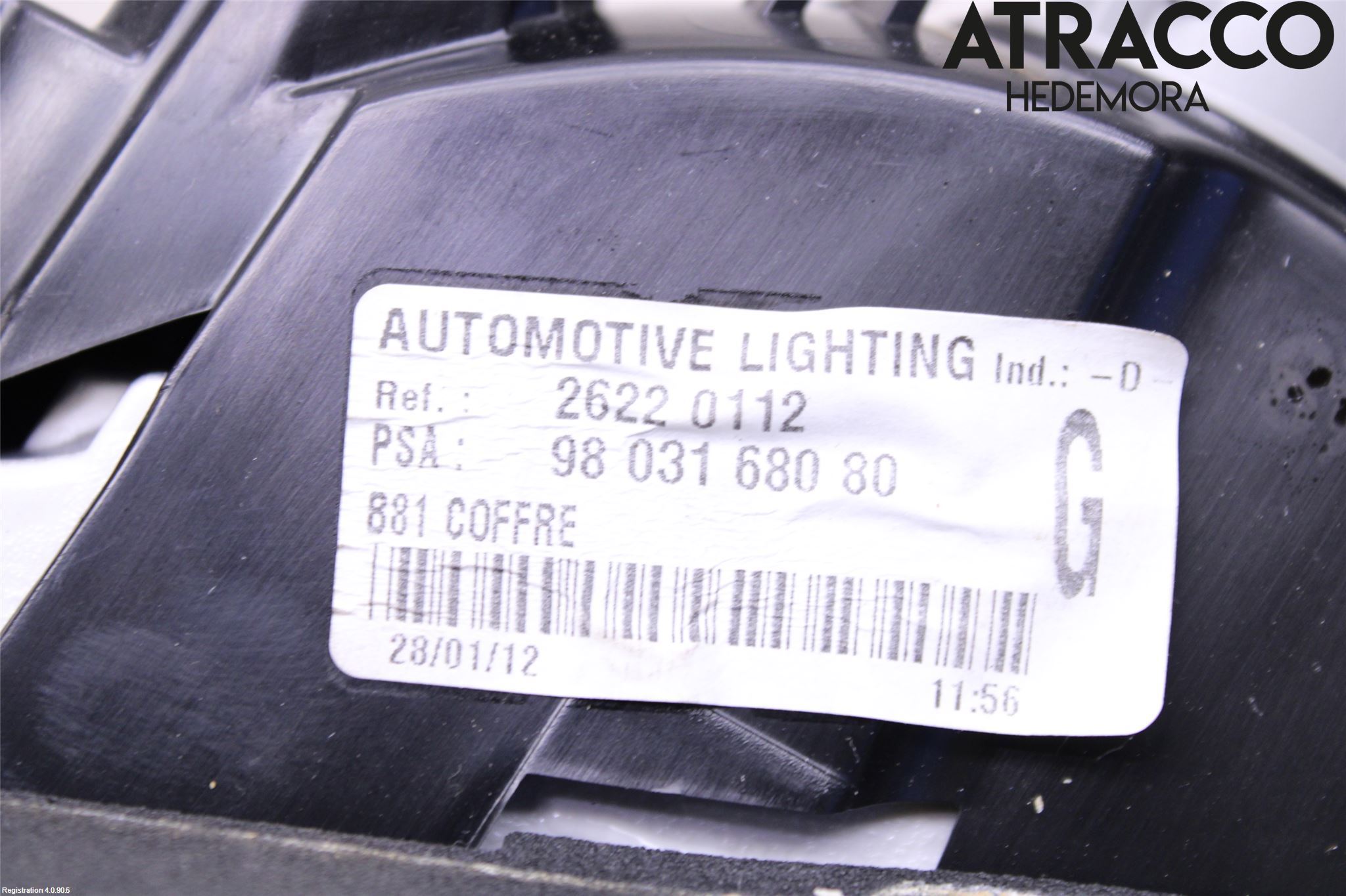 Citroen DS5 Bakljus Lucka Vä