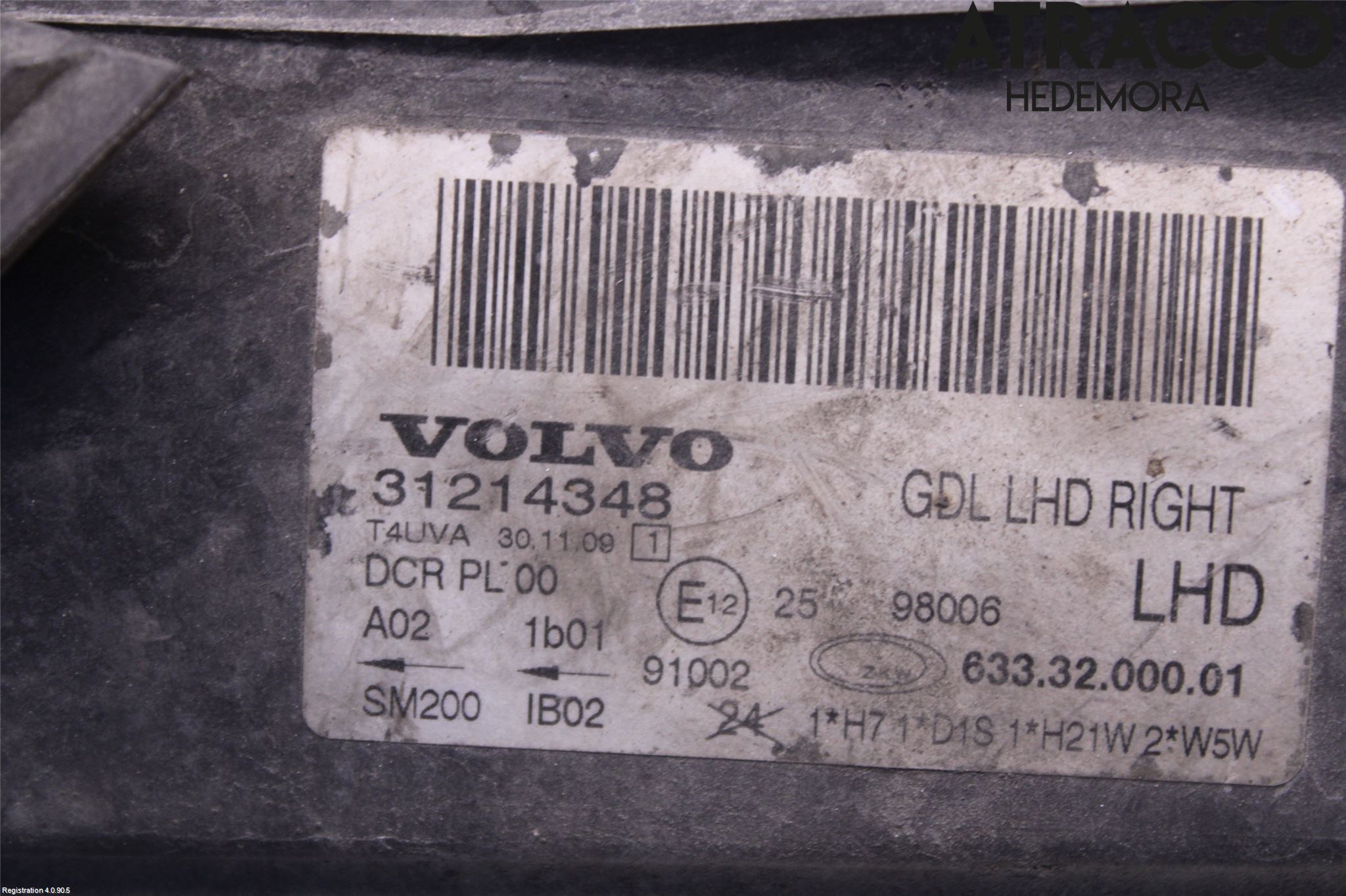 Volvo V70 08-13 Strålkastare Höger