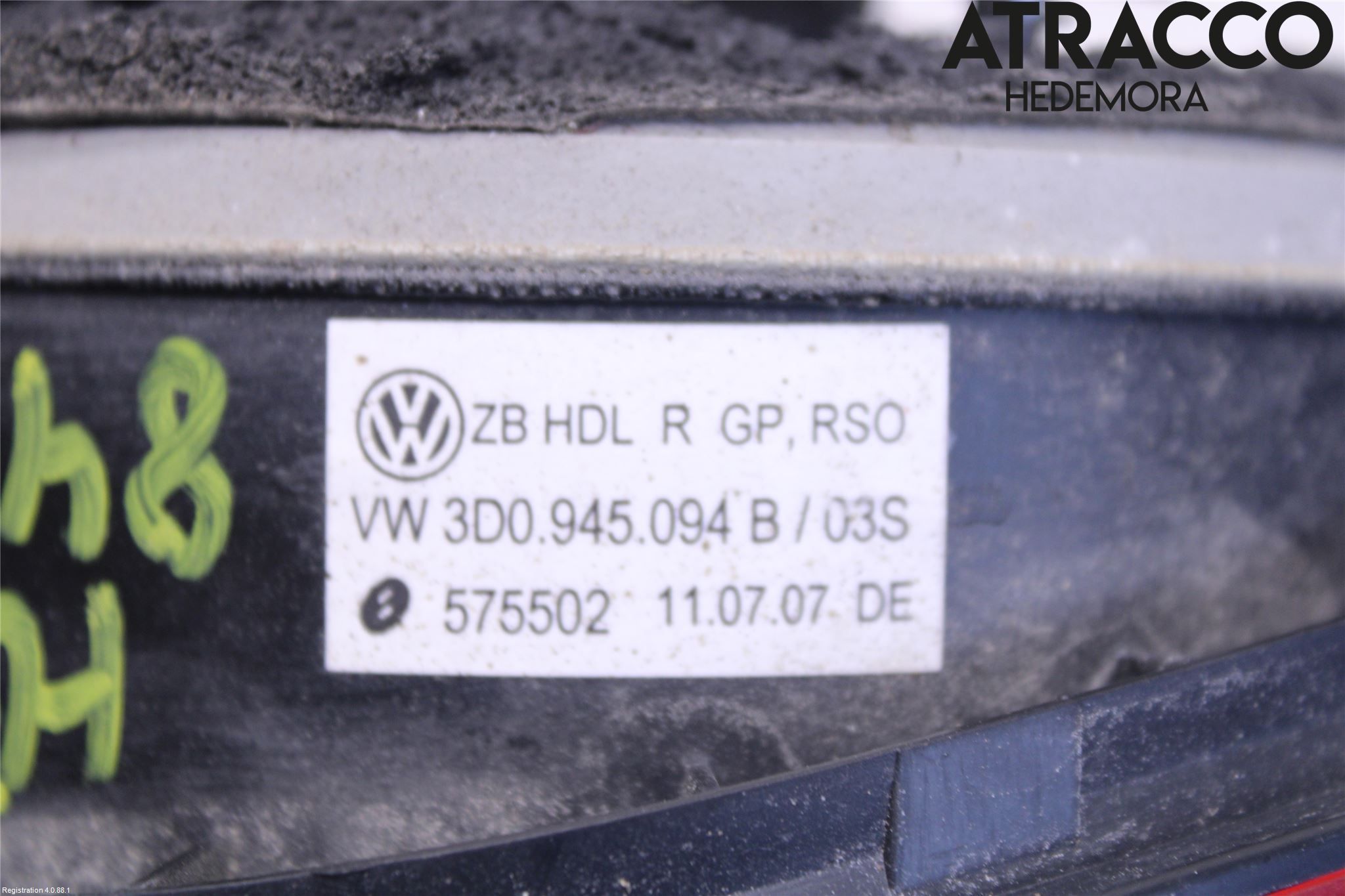 Volkswagen VW PHAETON Bakljus Lucka Hö