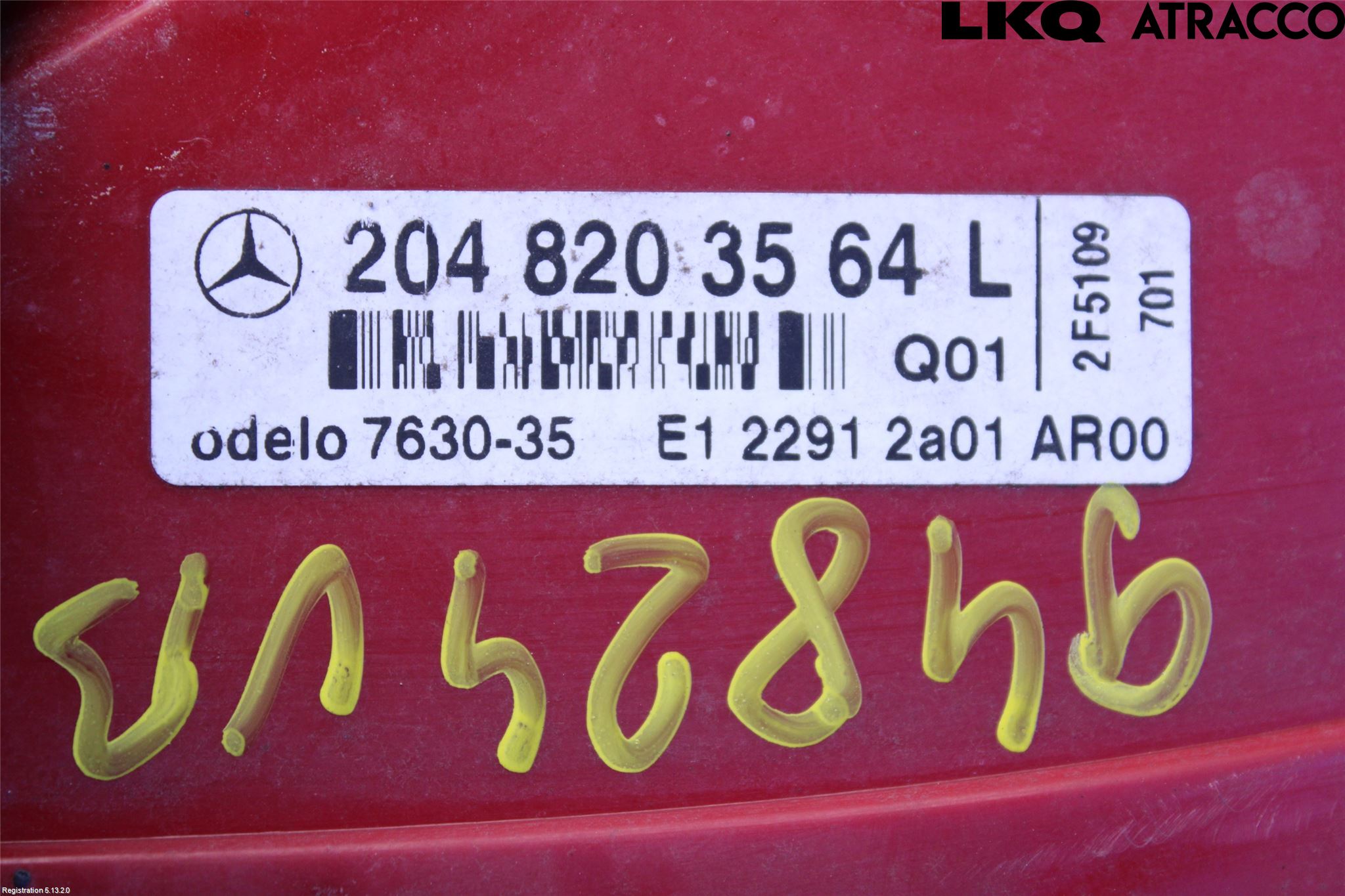 Mercedes-Benz MB C-KLASS (W204) 07-15 Bakljus Vänster