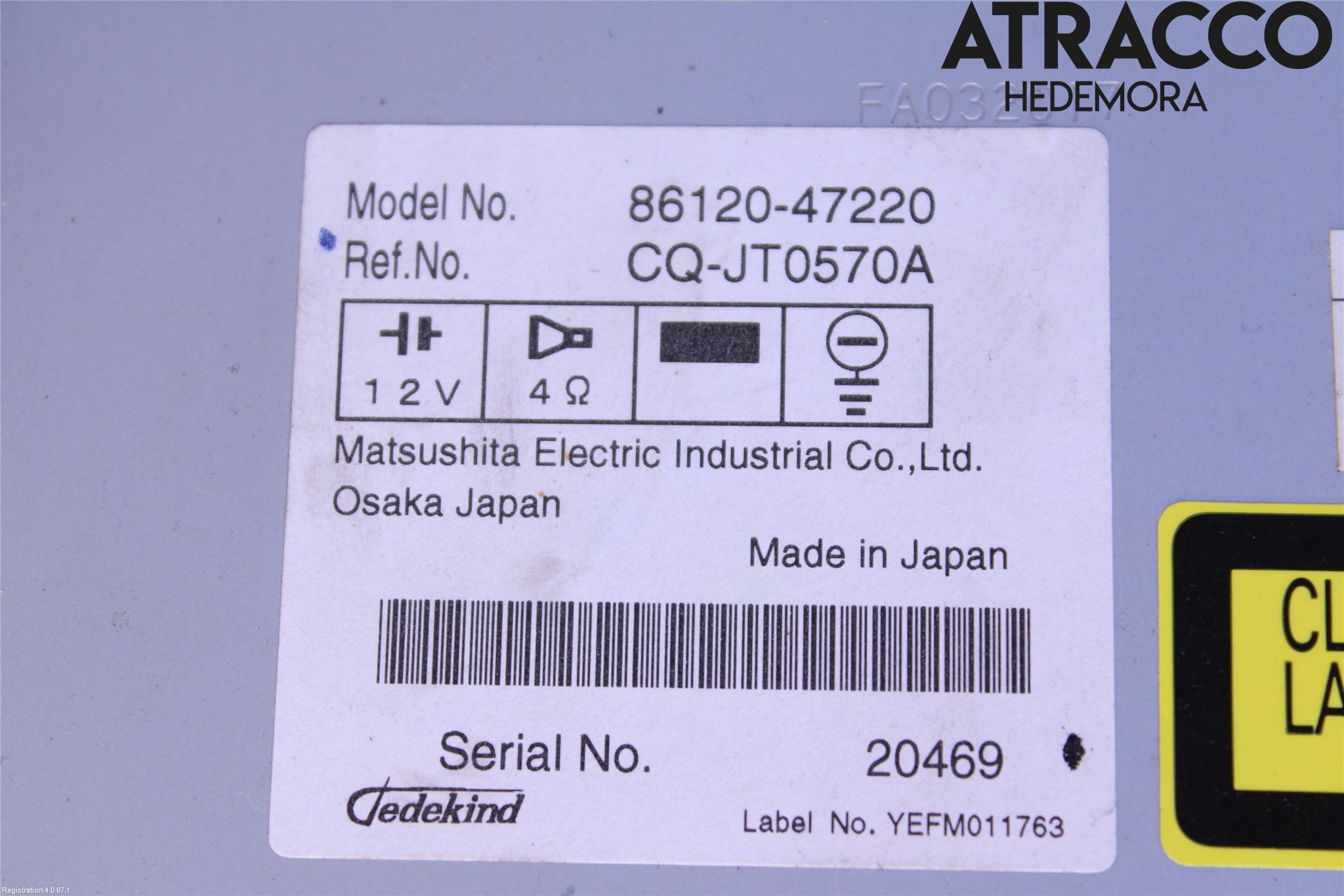 Toyota PRIUS NWH20 04-08 Cd Radio - Multimediapanel