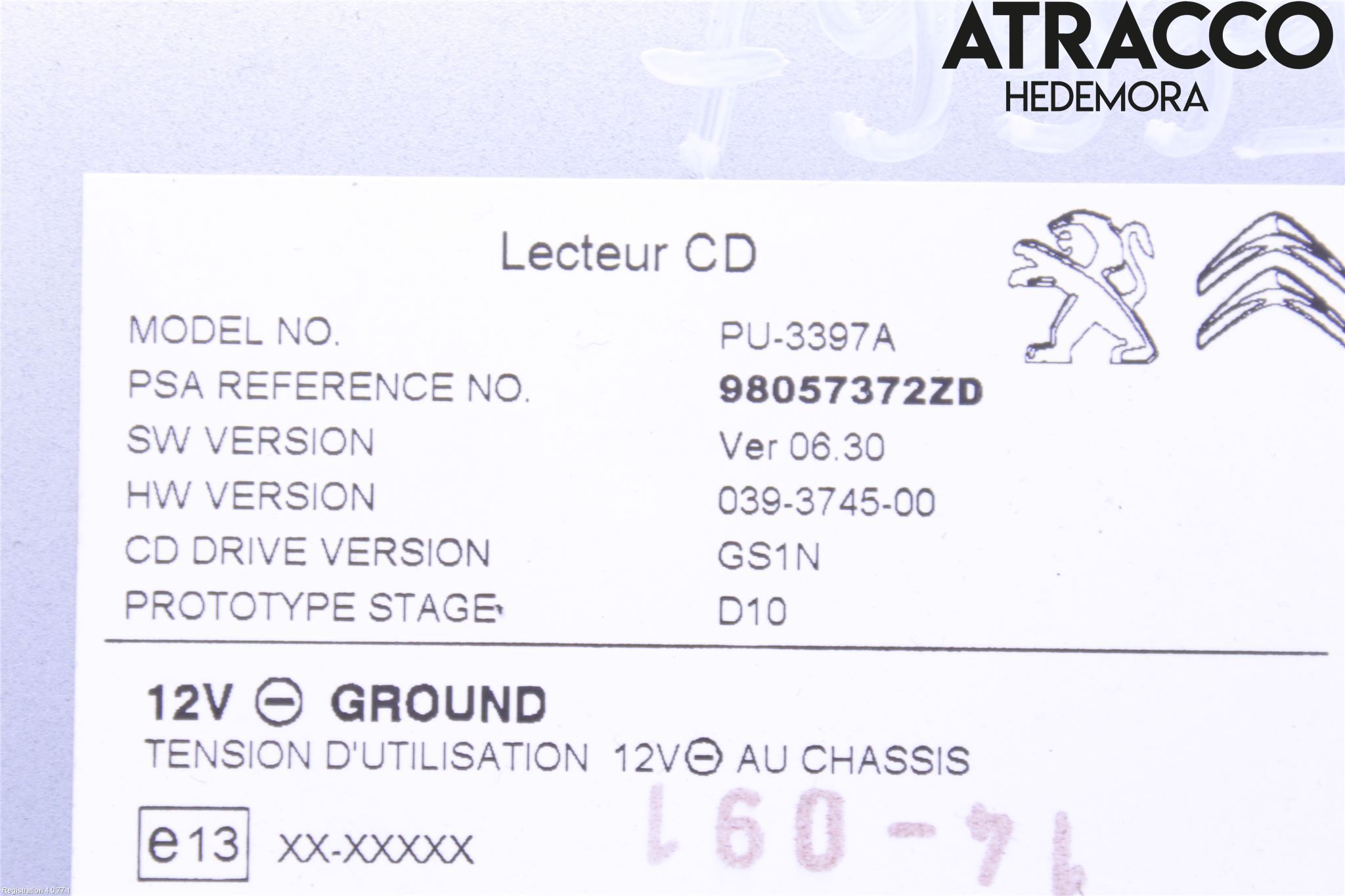 Citroen C4 GRAND PICASSO 14-18 Cd Radio - Multimediapanel