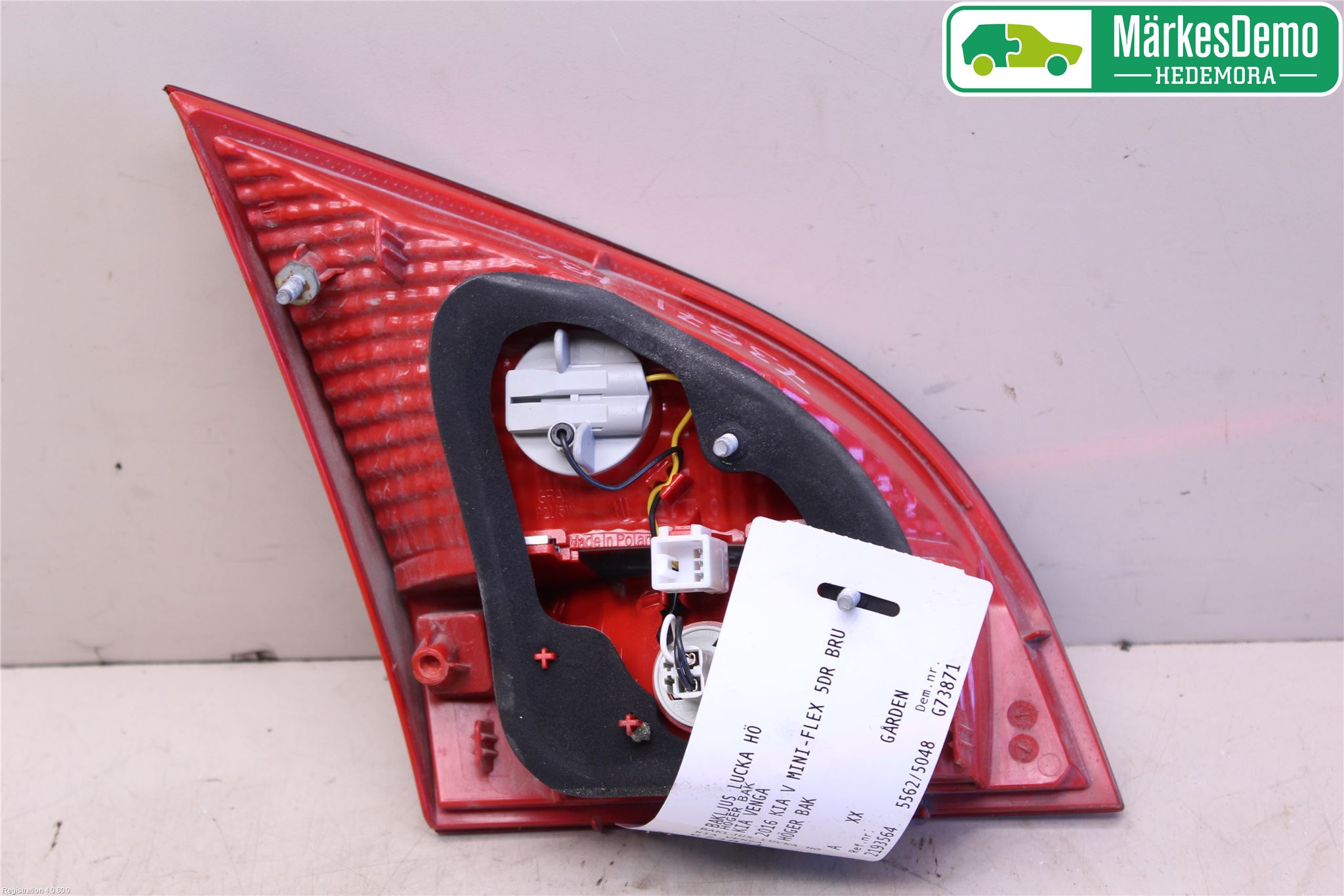 Kia VENGA 10-19 Bakljus Lucka Hö