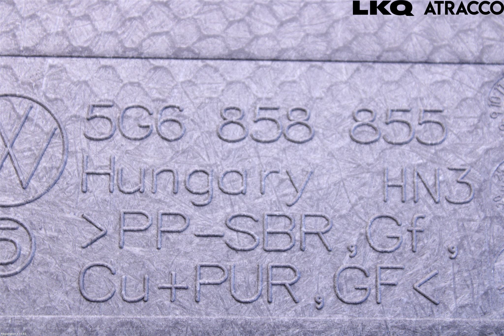 Volkswagen VW GOLF / E-GOLF VII 13-20 Inrbagagerumklädsel-Golv