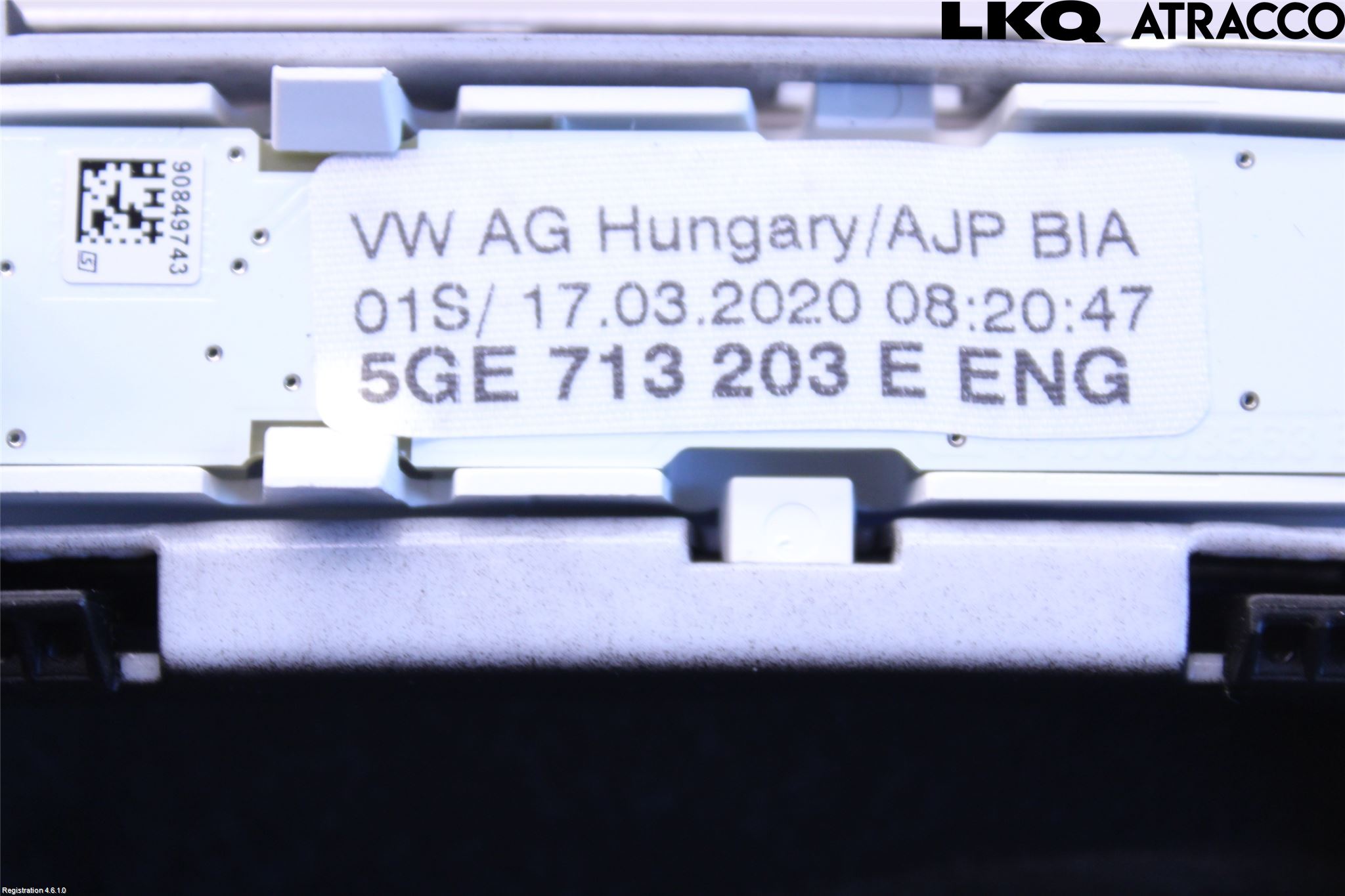 Volkswagen VW GOLF / E-GOLF VII 13-20 Växelspaksdamask
